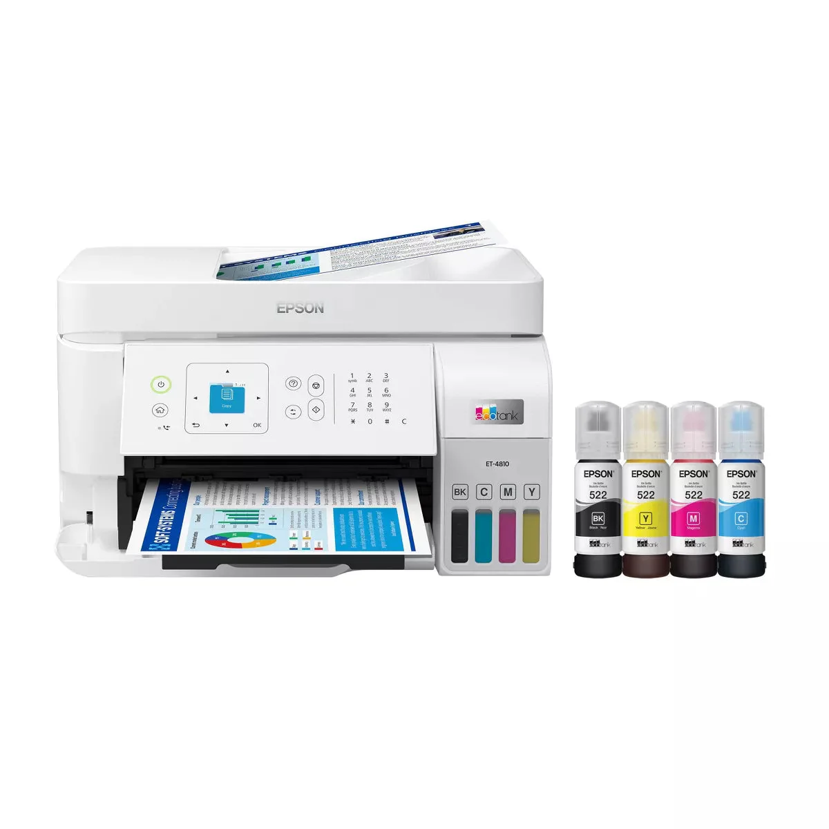 Epson EcoTank ET-4810 All-in-One Color Inkjet Printer Scanner Copier – White