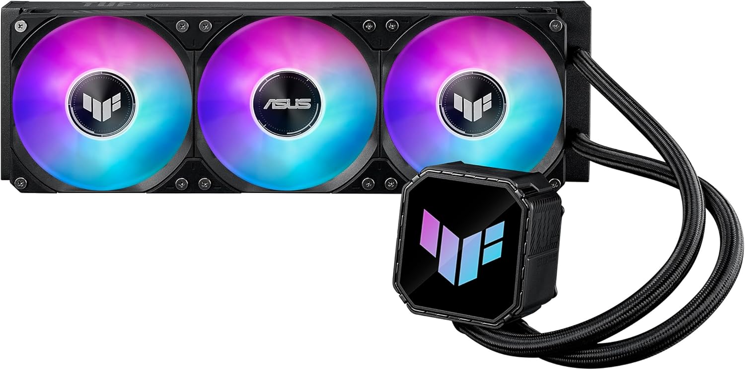 ASUS TUF Gaming LC III 360 ARGB AIO Cooler with pre-Installed & Integrated Triple Fans Designed for high Airflow and Static Pressure; efficient Pump to Ensure CPU maintains Optimal temperatures