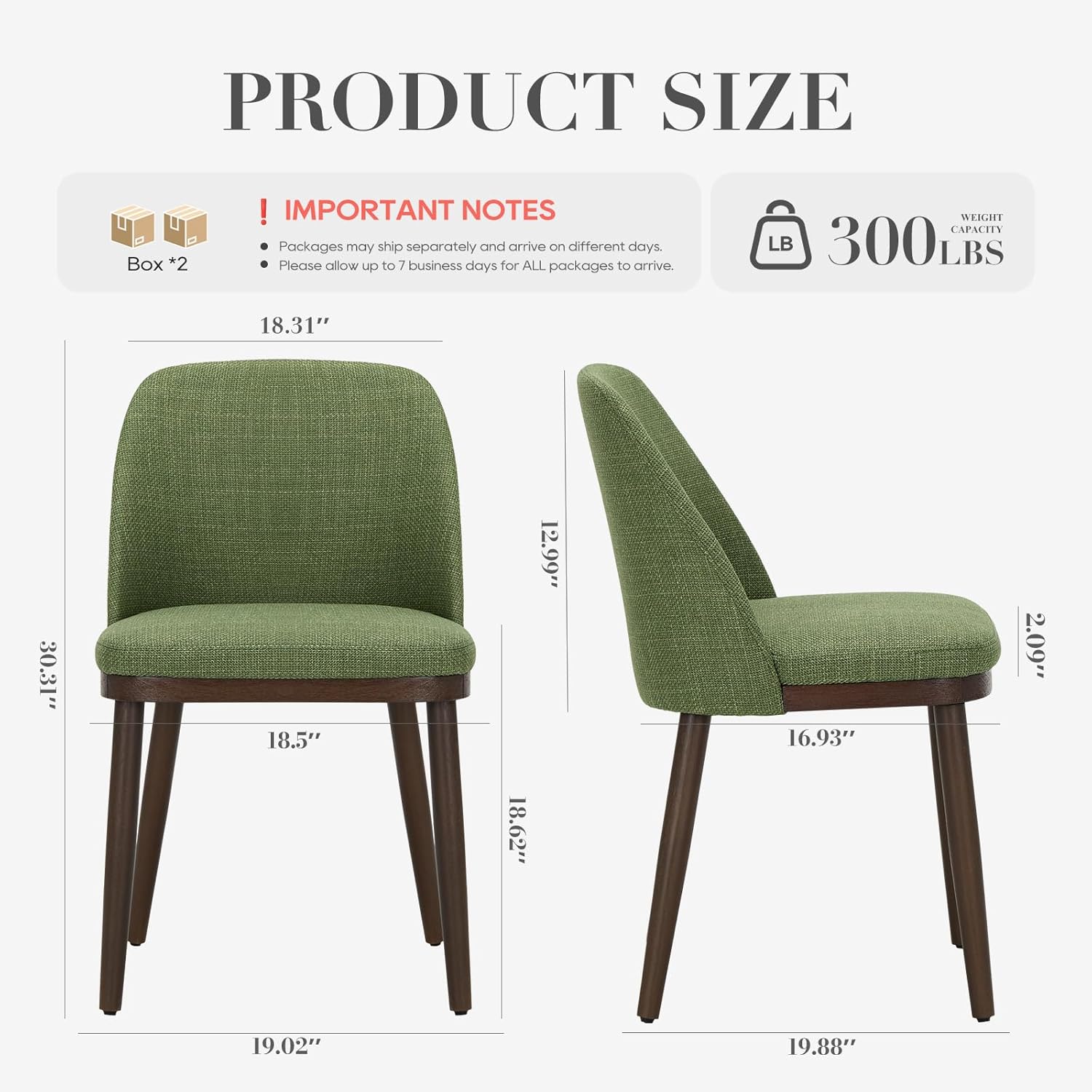 COLAMY Upholstered Dining Chairs Set of 4, Modern Kitchen Chairs with Back, Leather Side Dining Room Chairs with Wood Legs for Kitchen Dining Room Restaurant,Green