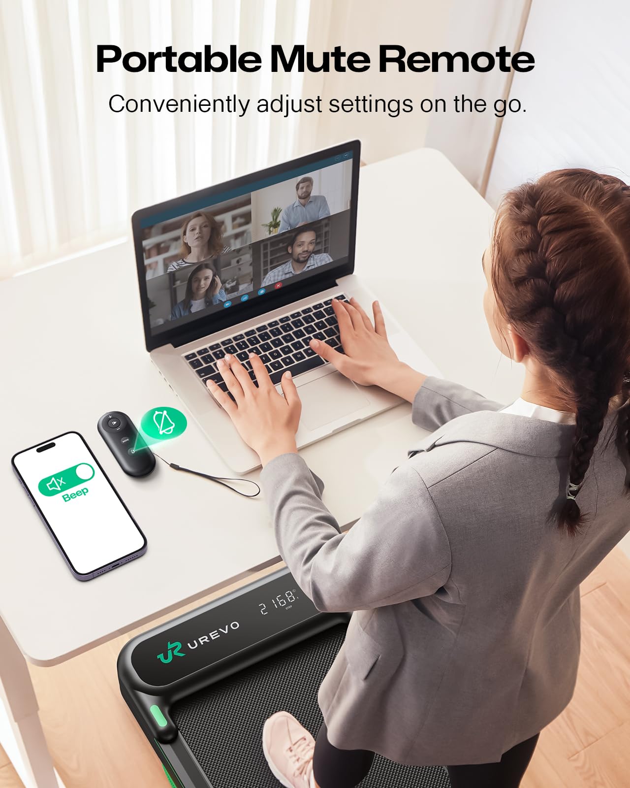 UREVO Strol 2E Smart 2-in-1 Folding Treadmill Compact
