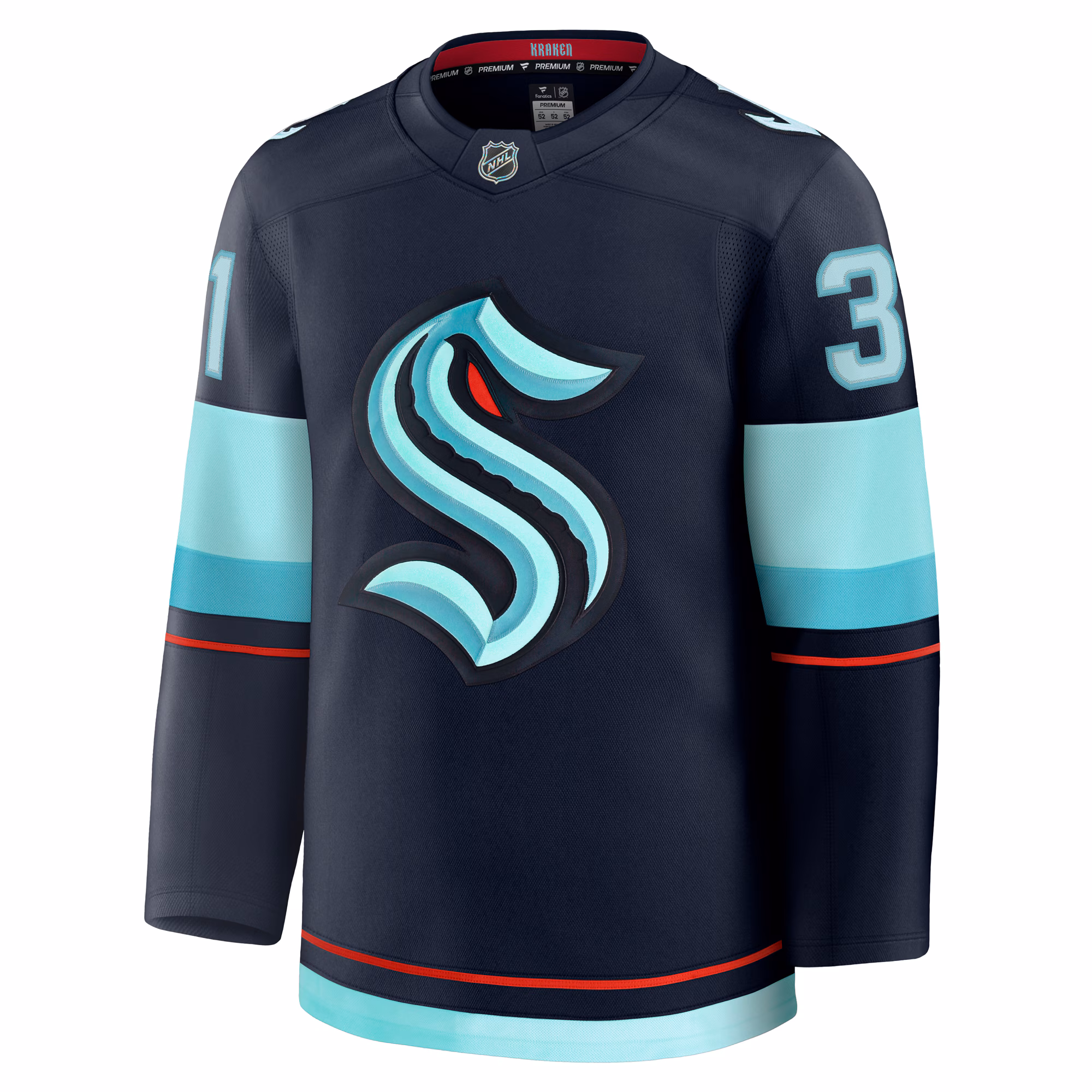 Philipp Grubauer Seattle Kraken Fanatics Home Premium Jersey - Deep Sea Blue