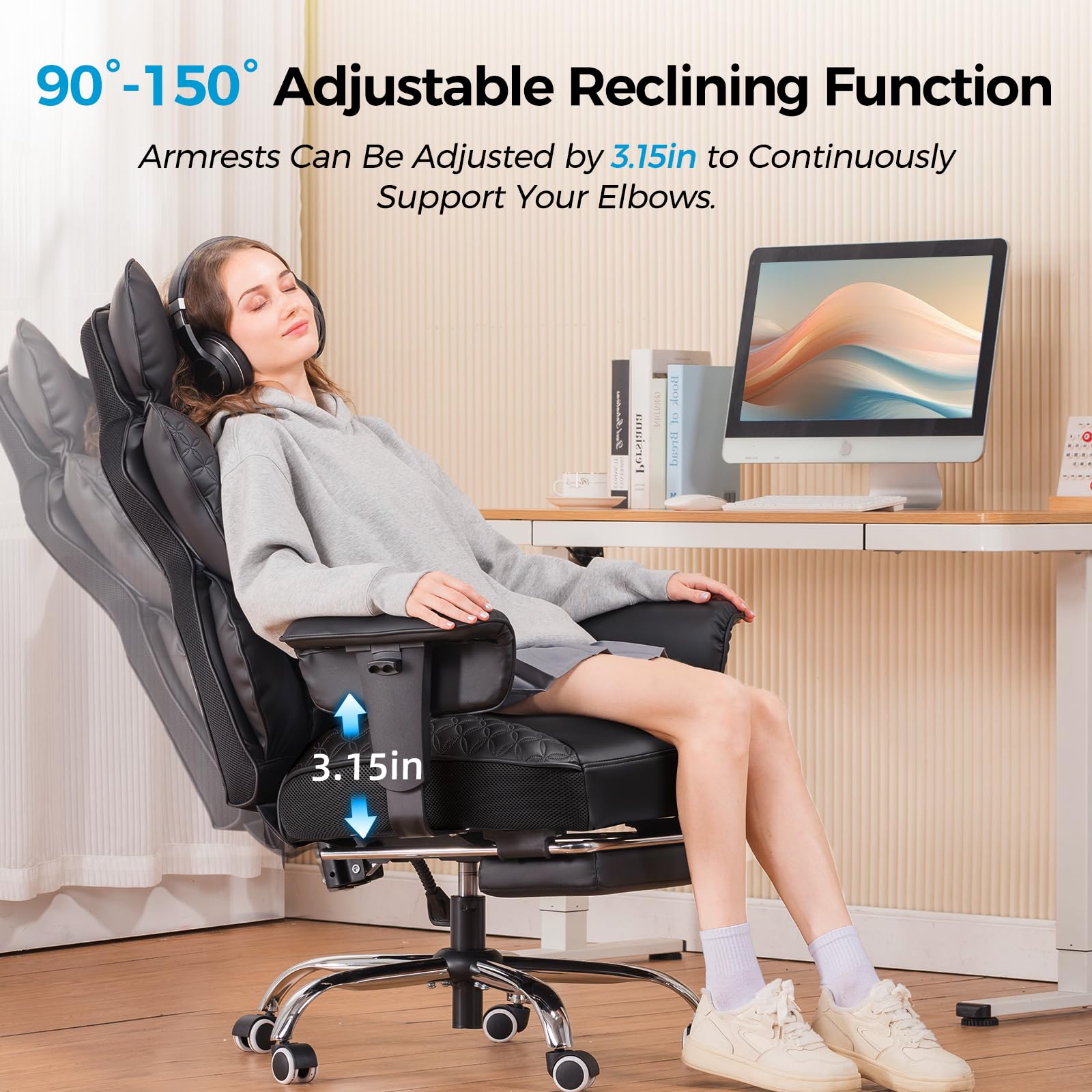 COMHOMA Big and Tall Ergonomic Office Chair with Foot Rest