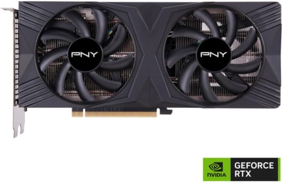 PNY GeForce RTX™ 4070 Super 12GB Verto™ OC Dual Fan Graphics Card DLSS 3 (NVIDIA GeForce SFF-Ready, 192-bit, GDDR6X, PCIe 4.0, HDMI/DisplayPort, Supports 4k, incl. Adapter, 2 Slot)