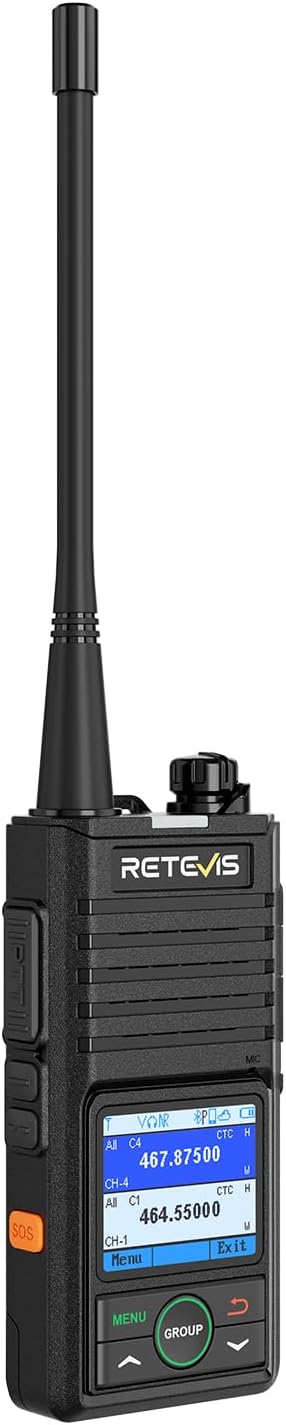 Retevis RB58 Bluetooth Walkie Talkies with Wireless Earpieces,IP54 Two Way Radio with Noise Cancelling,APP Control,Group Call,1800mAh,NOAA,VOX,Emergency Alarm,for Hunting Camping Family(2 Pack)