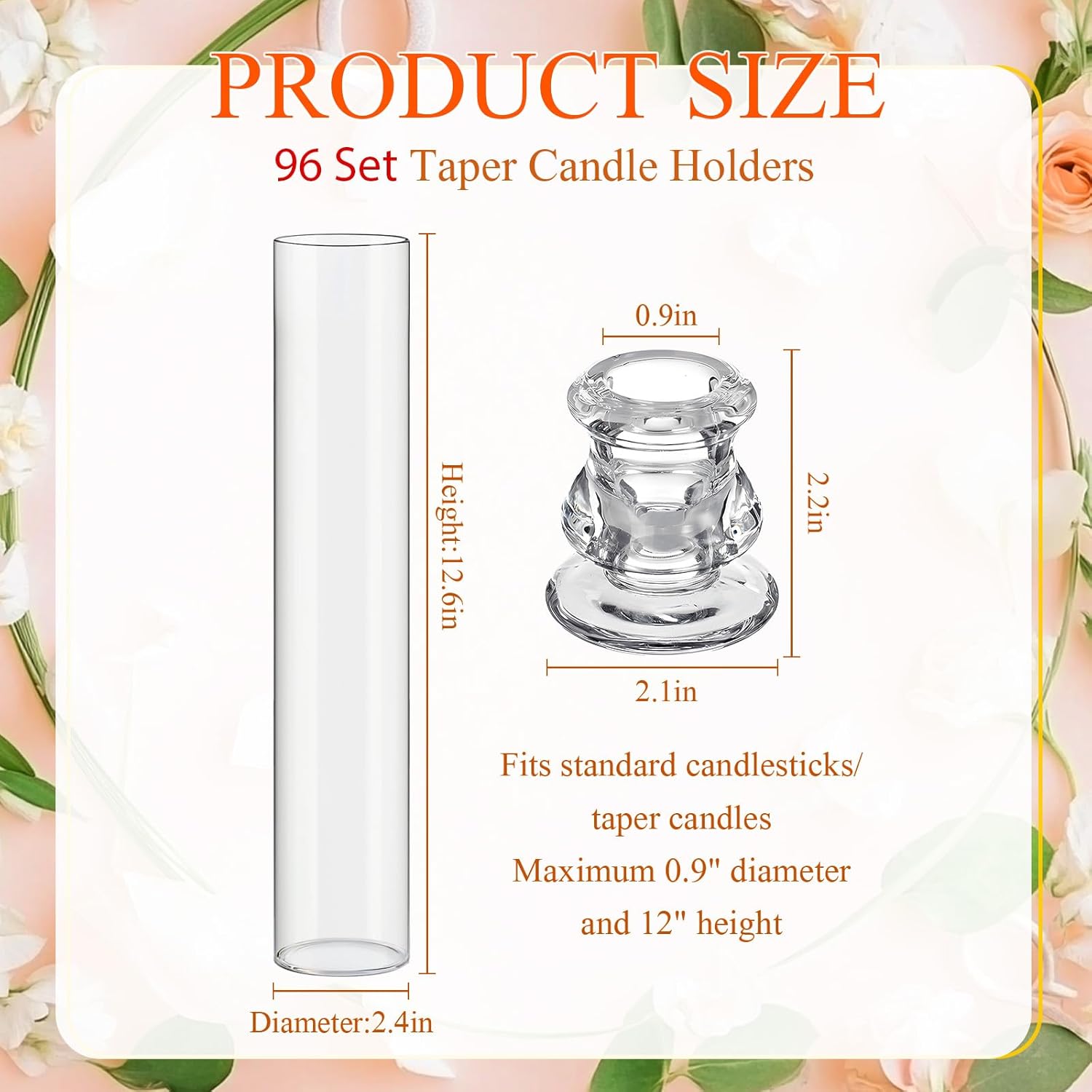 Teenyyou 36 Set Glass Hurricane Candle Holders Bulk 12.6