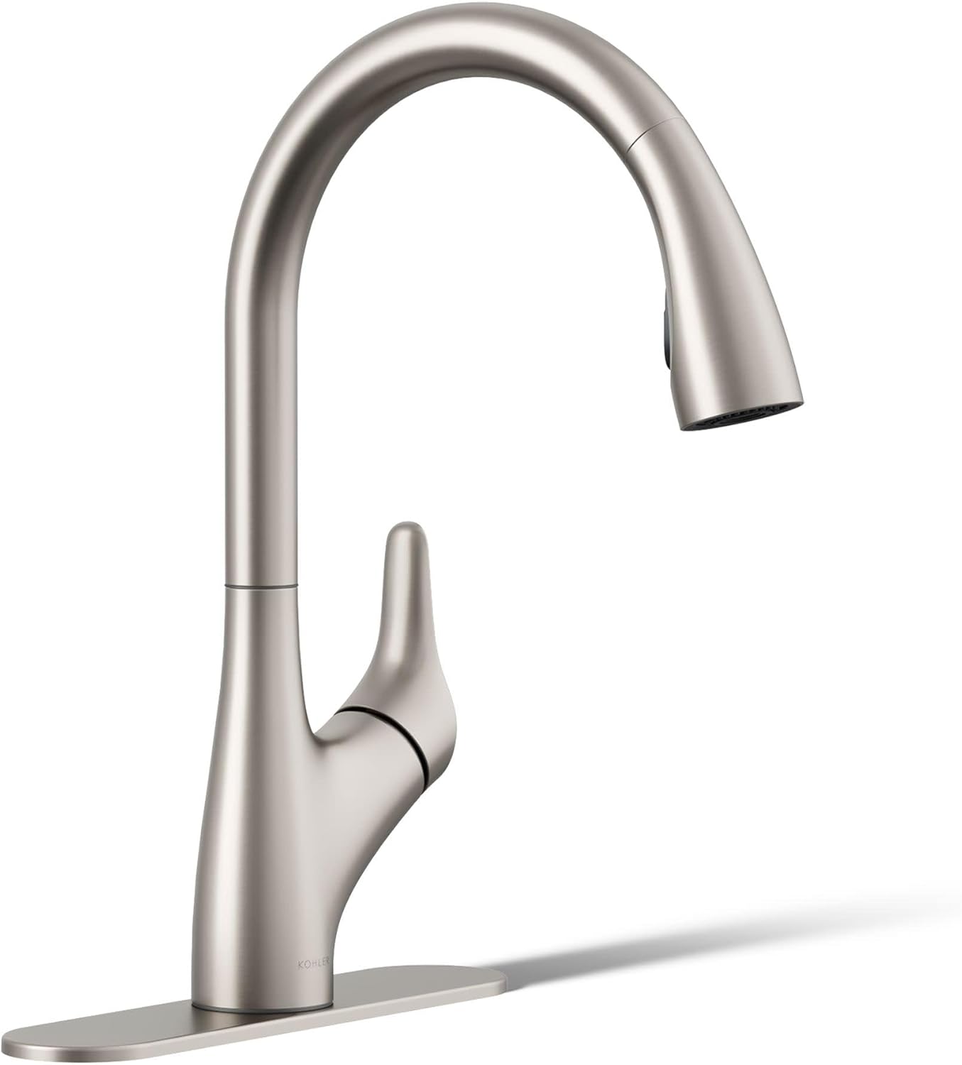 KOHLER 30469-VS Rival Single Handle Pull-Down Kitchen Faucet, Kitchen Sink Faucet with Pull-Down Sprayer, Vibrant Stainless
