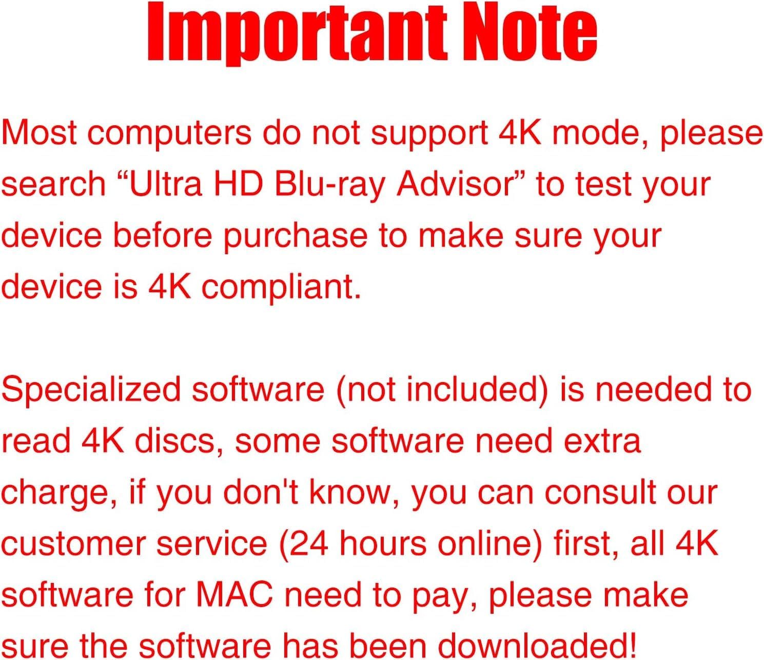 External 4k Blu Ray Drive for Pc,Portable 4k UHD Blu Ray Player,SD/TF Port with Carry Case, USB 3.0 HD Blu-Ray Player,DVD+/-RW External Optical Drive for MacBook Pro Windows Laptop