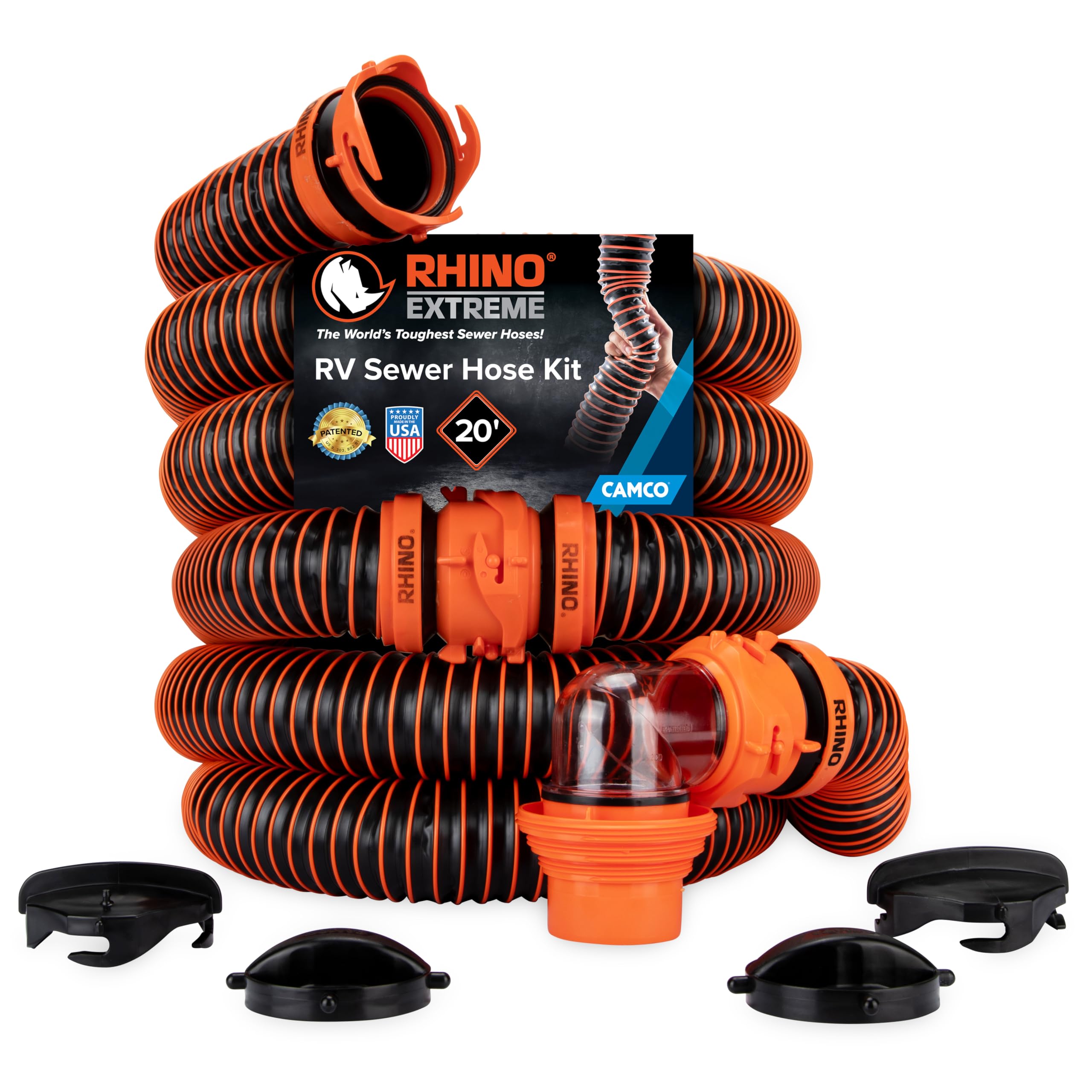 CAMCO RhinoEXTREME 20' RV Sewer Hose Kit with Adapter