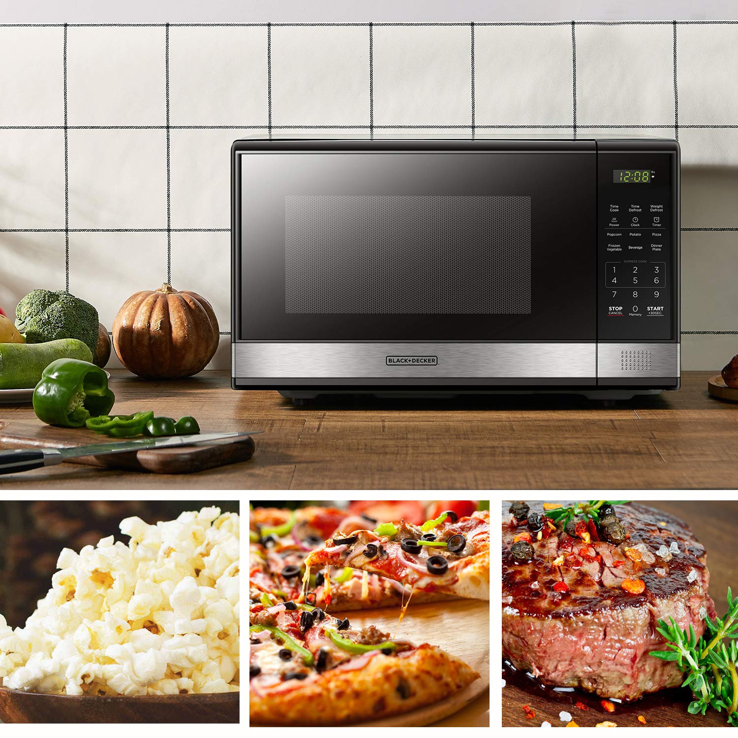 BLACK+DECKER EM031MB11 Digital Microwave Oven - 1000W, 1.1 cu ft