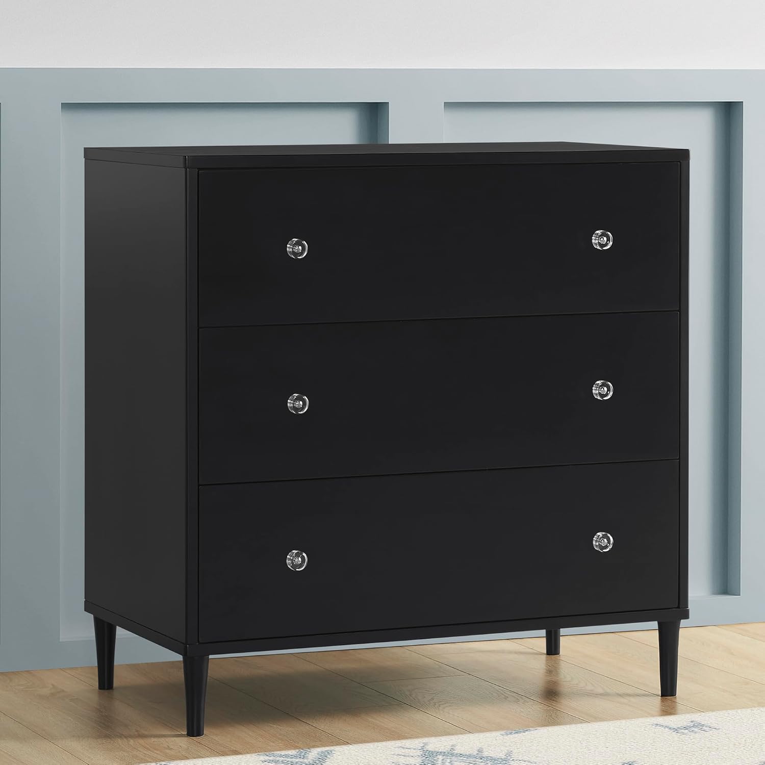 Delta Children Bowie 3 Drawer Dresser with Changing Top, Black Ebony