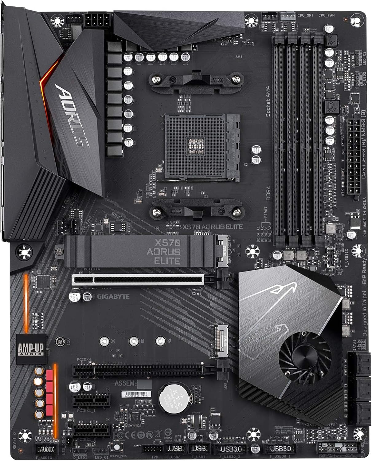 Gigabyte X570 AORUS Elite (AMD Ryzen 3000/X570/ATX/PCIe4.0/DDR4/USB3.1/Realtek ALC1200/Front USB Type-C/RGB Fusion 2.0/M.2 Thermal Guard/Gaming Motherboard)