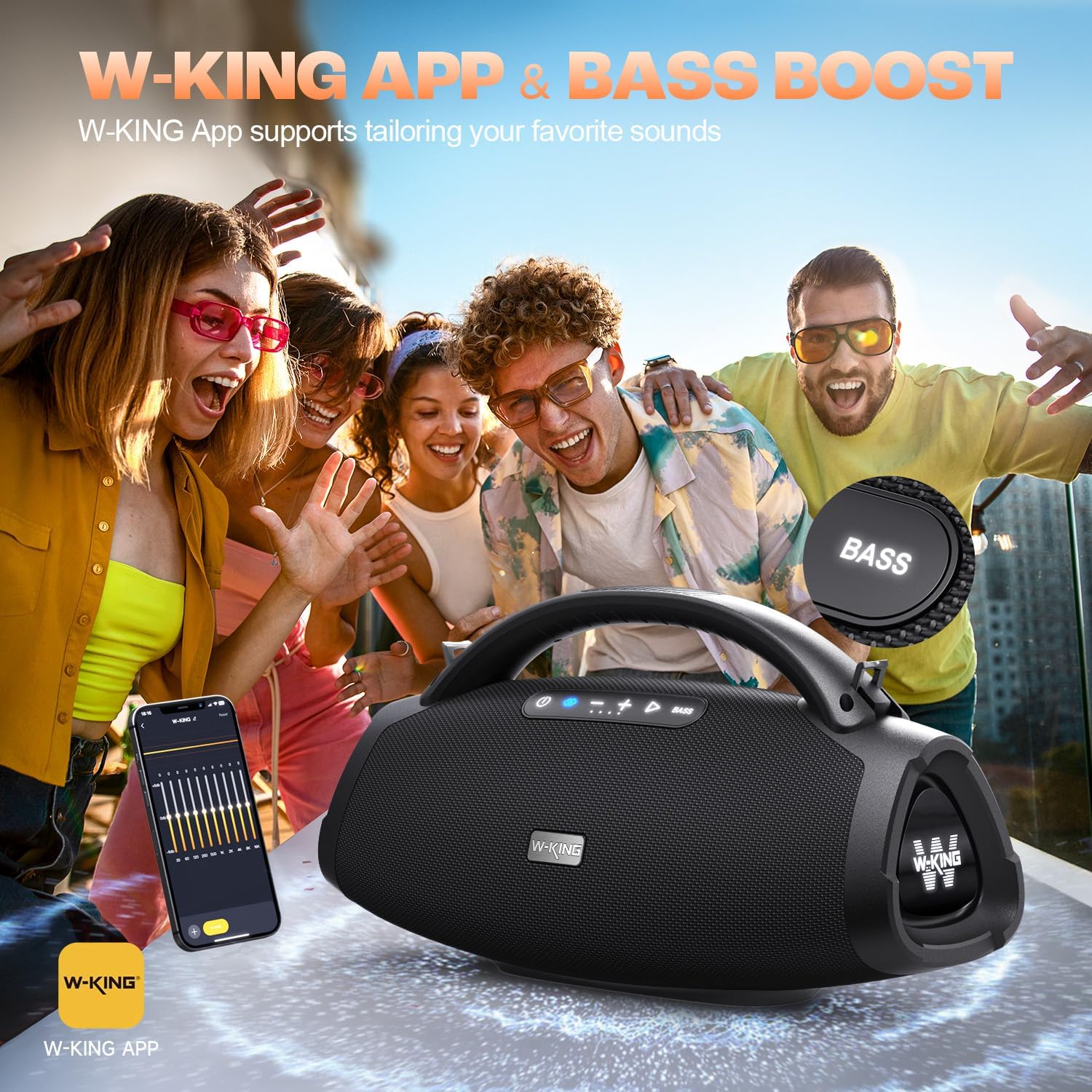 W-KING X20 Bluetooth Party Speaker, 330W, IPX7, 7.5