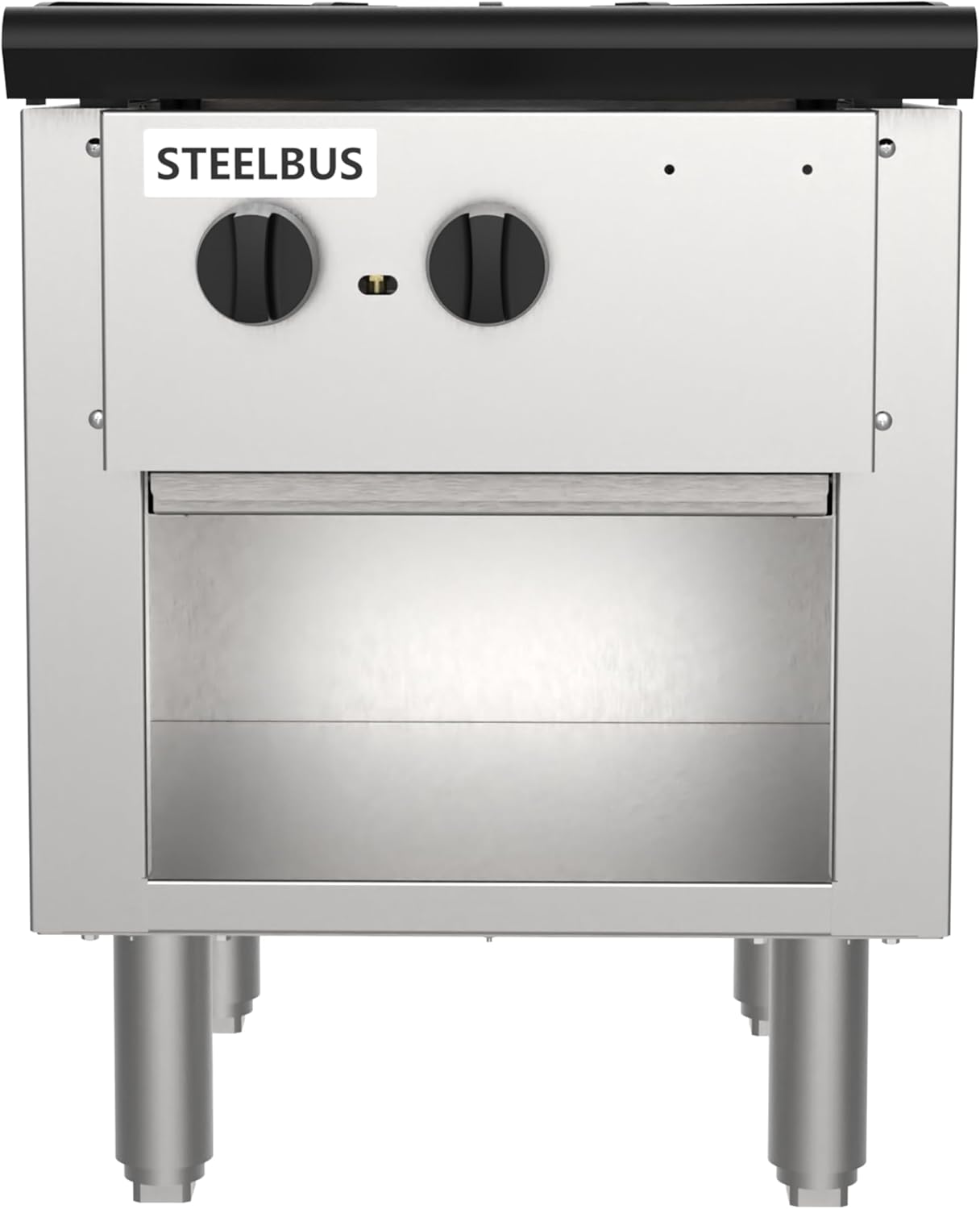 Commercial Single Burner Wok Range with Storage Cabinet, 90,000 BTU Heavy Duty Cast Iron, Natural Gas/Propane, Stainless Steel Restaurant Stockpot Stove for Professional Kitchens