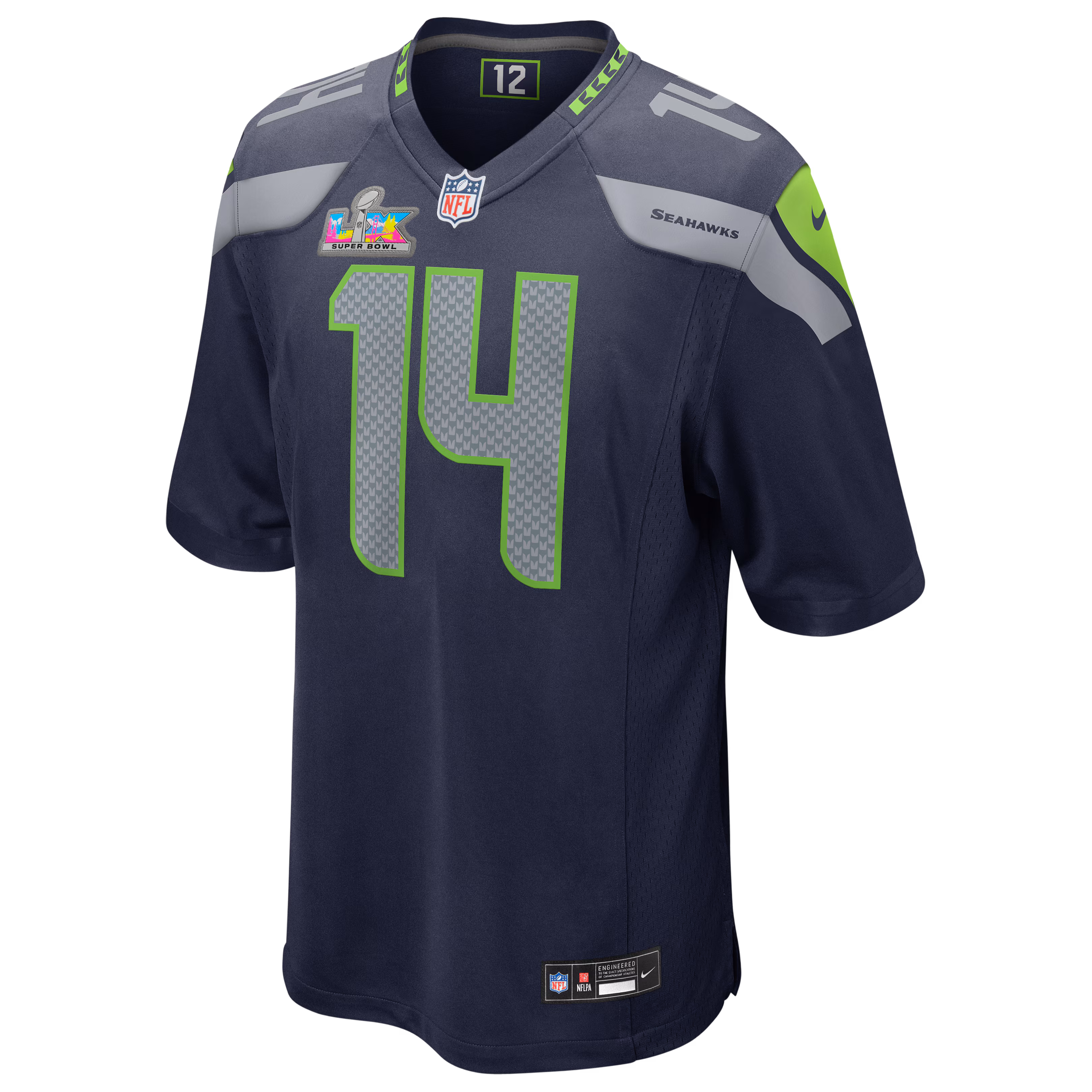 Sam Darnold Seattle Seahawks Nike Super Bowl LX Patch Game Jersey - College Navy