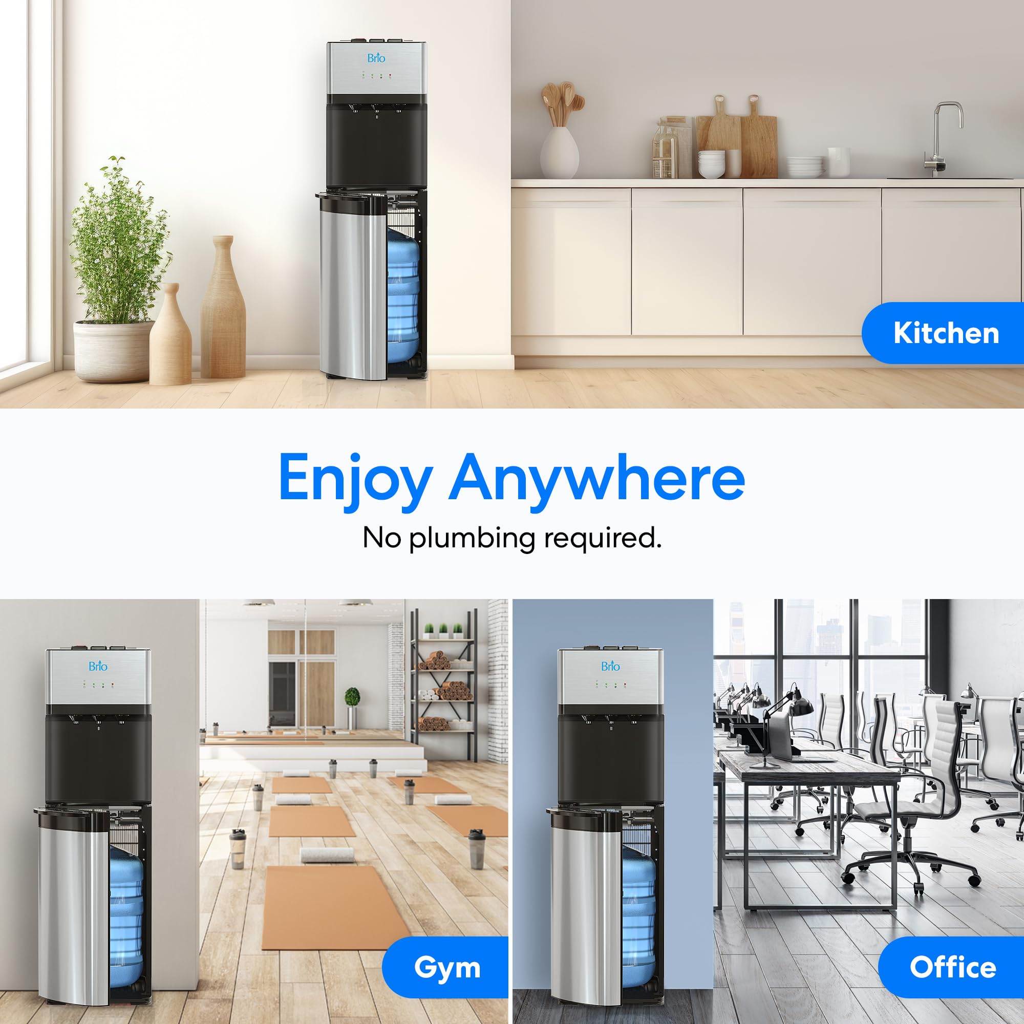 BRIO Self-Cleaning Bottom Loading Water Dispenser - 3 Temp