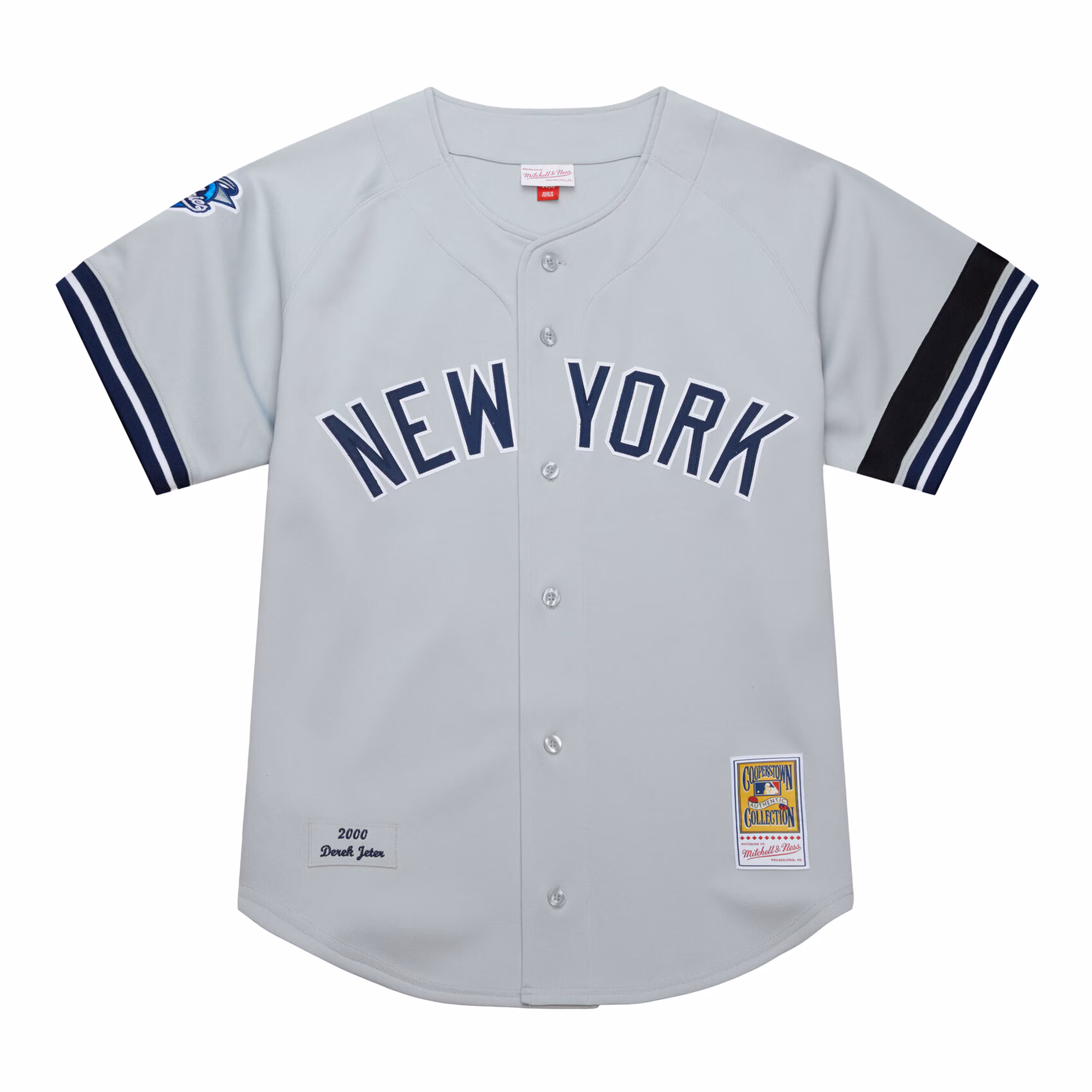 Derek Jeter New York Yankees Mitchell & Ness Cooperstown Collection 2000 World Series Authentic Jersey - Gray