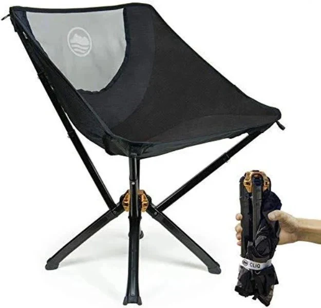 Cliq Camping Chair - Most Funded Portable Chair in Crowdfunding History. | Bottle Sized Compact Outdoor Chair | Sets up in 5 Seconds | Supports 300lbs | Aircraft Grade
