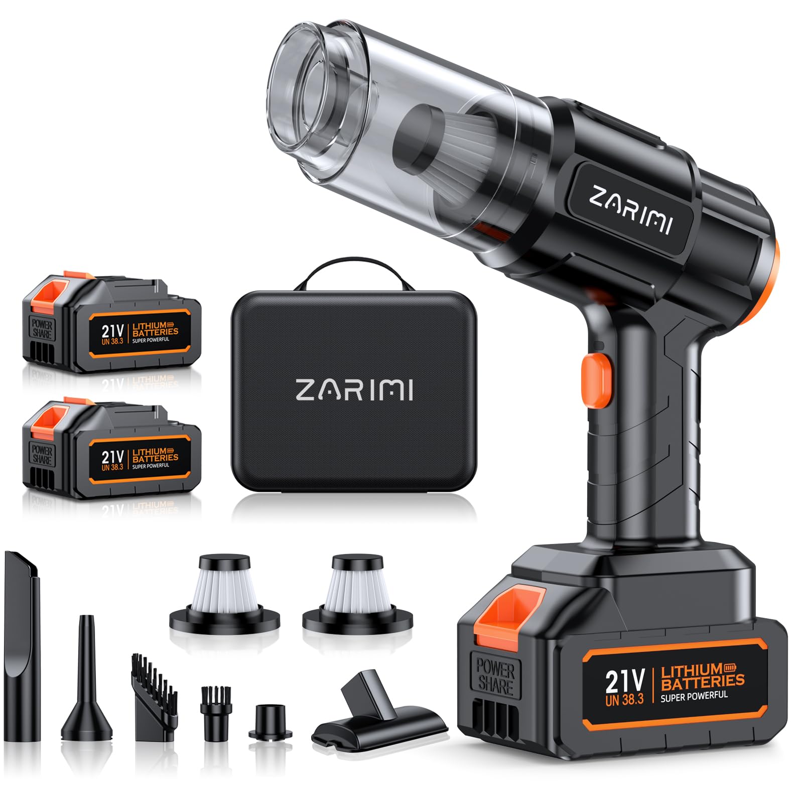 ZARIMI Portable Cordless Car Vacuum - 50000Pa High Power