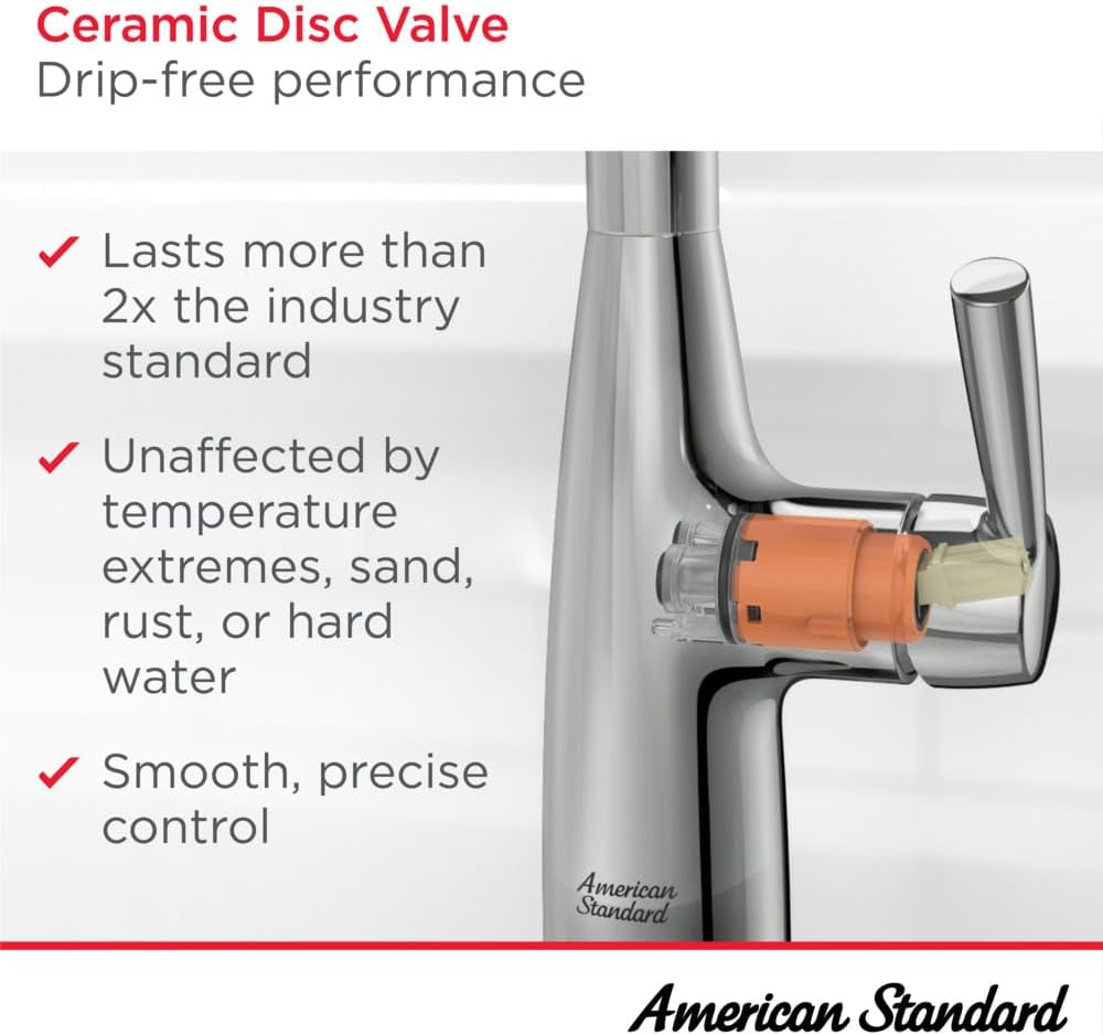 American Standard 4279300.013 Delancey Pull-Down Kitchen Faucet with Sprayer, Polished Nickel