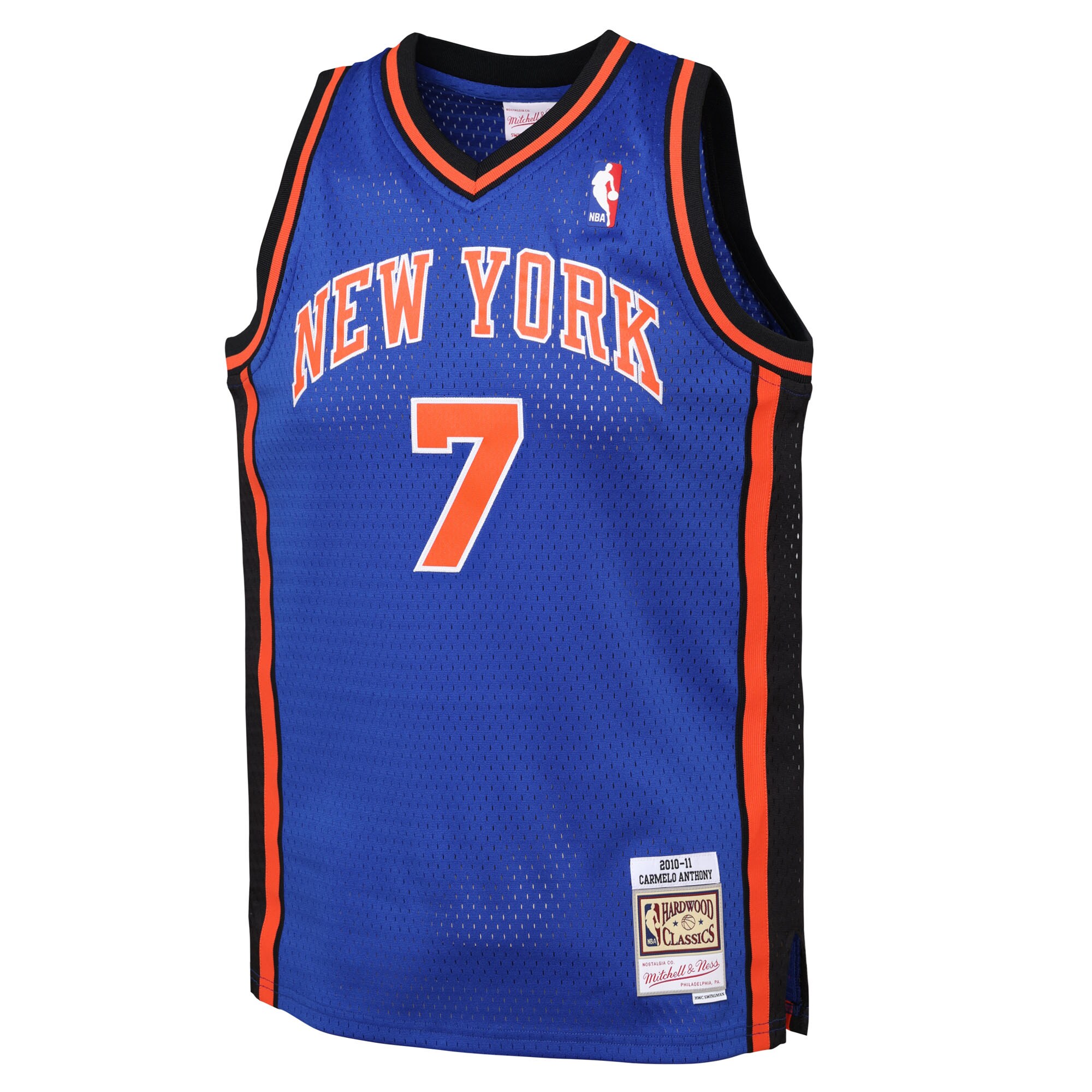 Carmelo Anthony New York Knicks Mitchell & Ness Youth 2010/11 Hardwood Classics Swingman Jersey - Blue