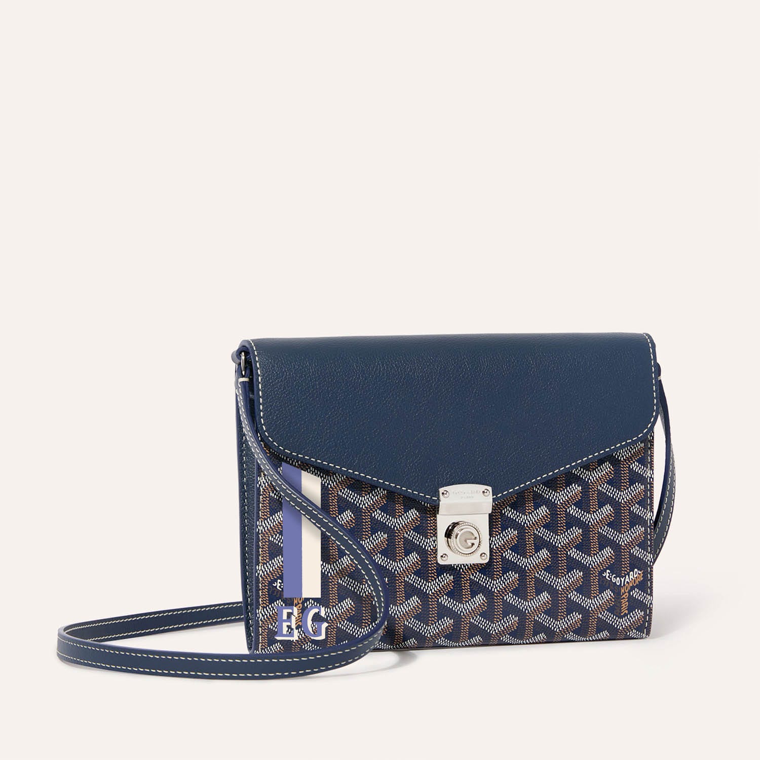 Chypre Wallet-Pouch Stripes and Initials