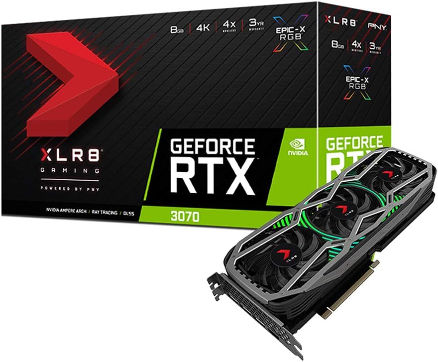 PNY GeForce RTX 3070 8GB XLR8 Gaming Revel Epic-X RGB Triple Fan Graphics Card