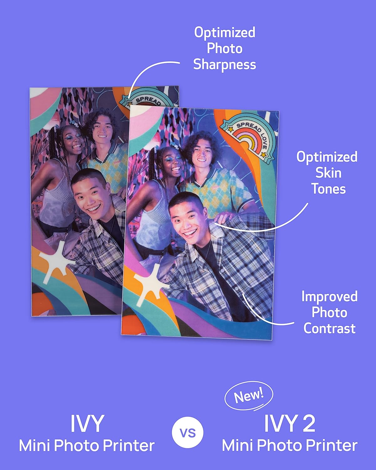 Canon Ivy 2 Mini Photo Printer, Print from Compatible iOS & Android Devices, Sticky-Back Prints, Pure White Zink Photo Paper Pack (20 Sheets)