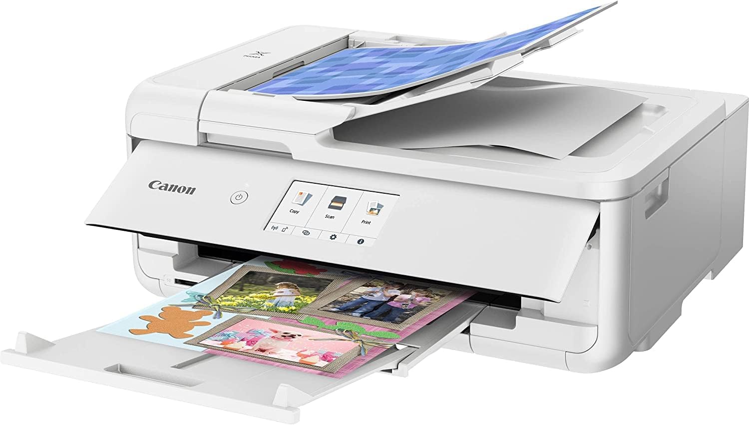 Canon PIXMA TS9521C All-in-One Wireless Crafting Photo Inkjet Printer, White - Print Scan Copy - 4.3