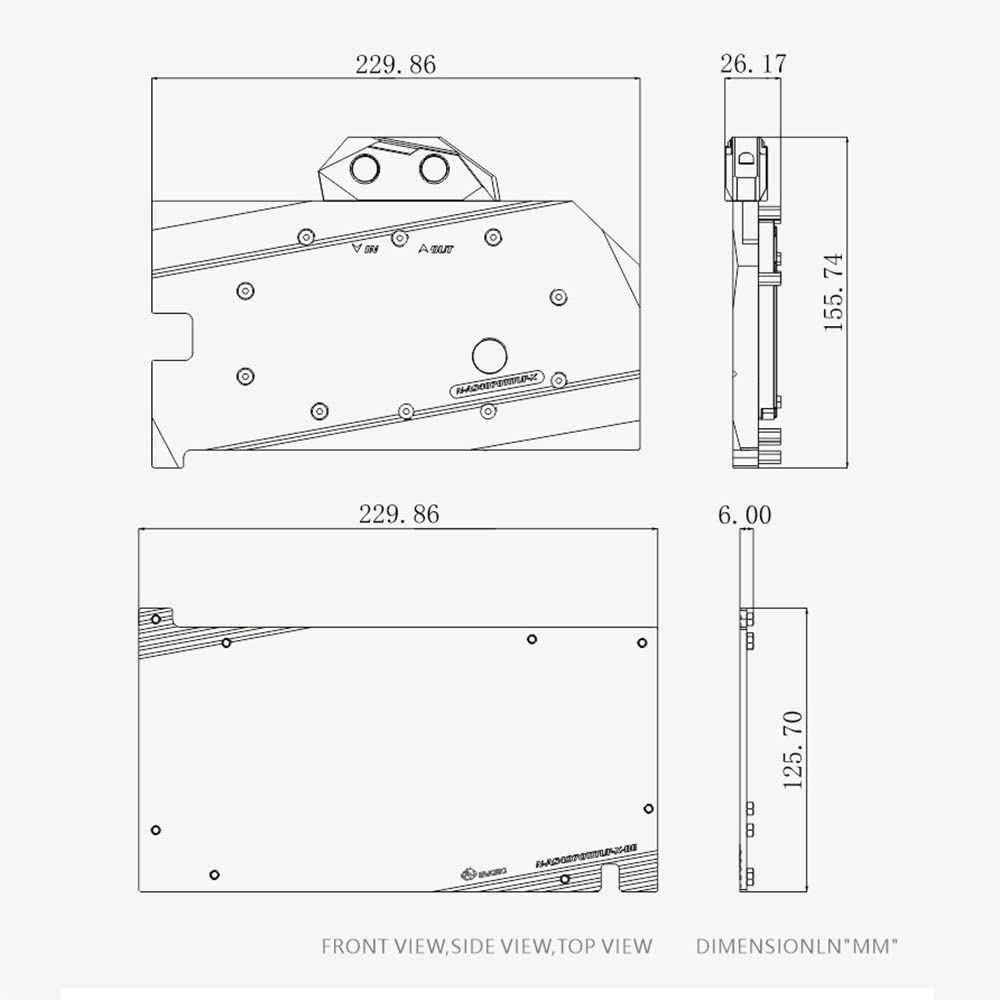 Copper GPU Water Cooling Block GPU Waterblock Graphics Card Water Cooling Block for Asus Tuf GeForce RTX 4070 Ti 12G Gaming (5V ARGB RBW Aura Effect LED Lights GPU Block with Backplate)