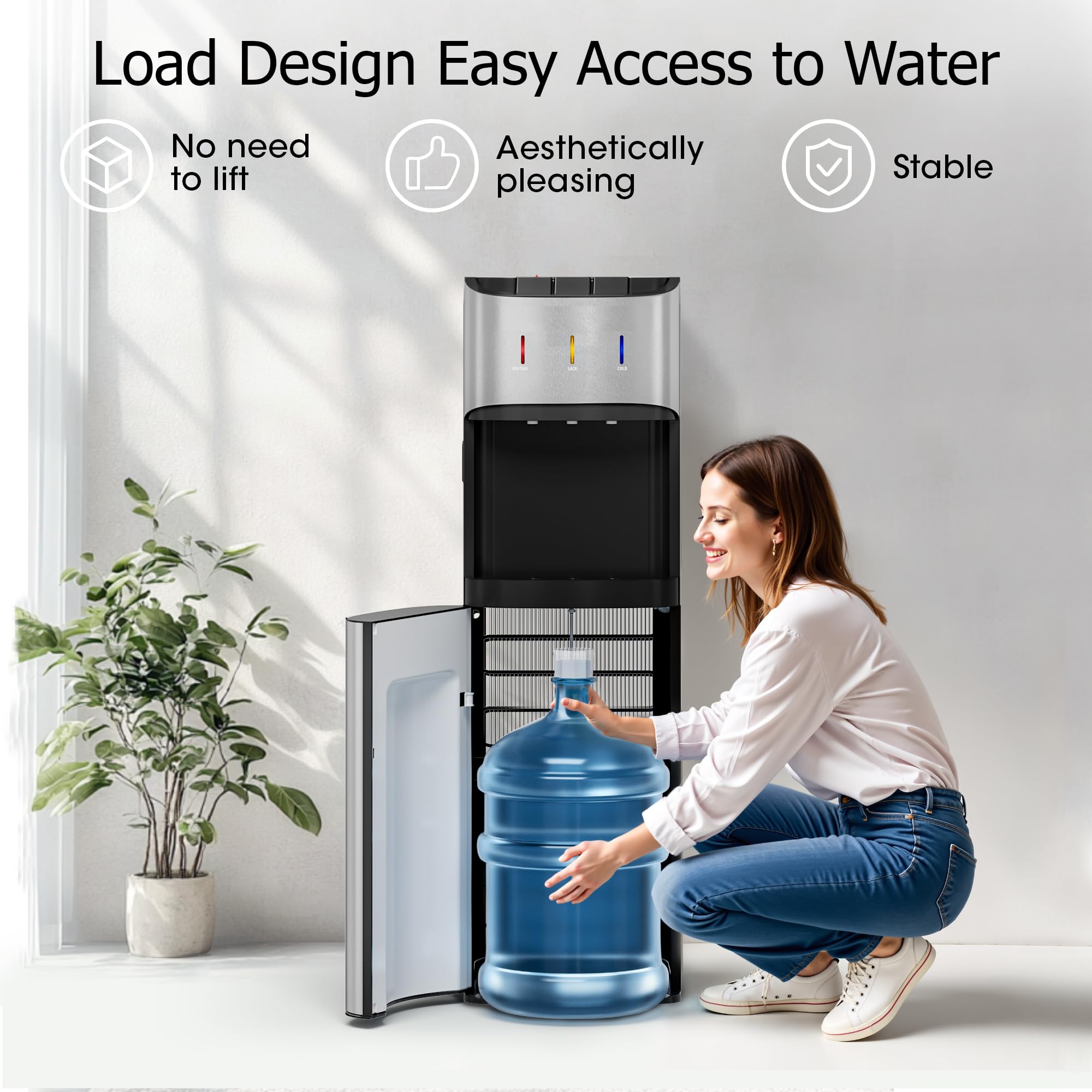 TEHANLD Bottom Loading Water Cooler Dispenser – 3/5 Gallon
