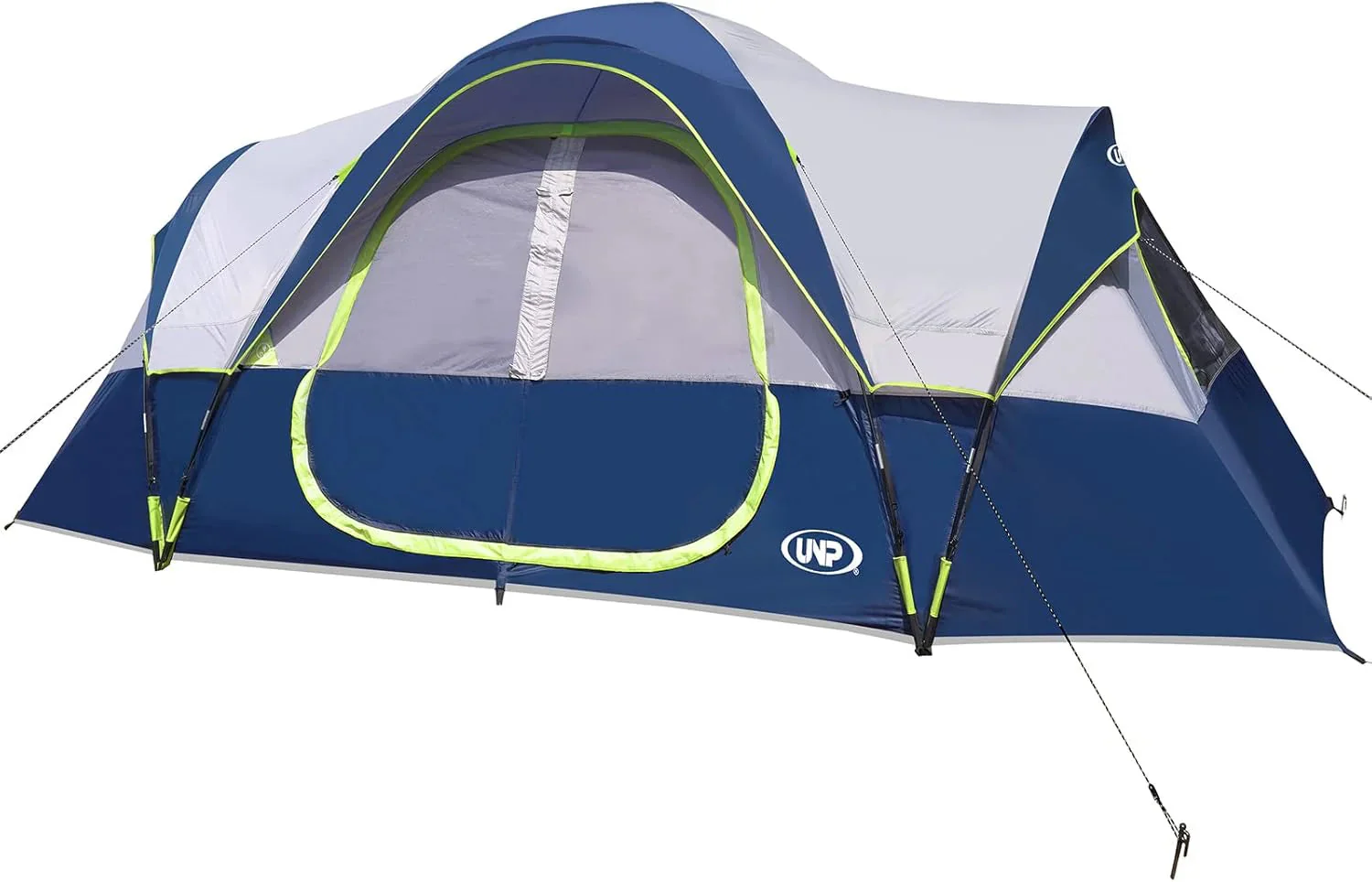 UNP Camping Tent 10-Person-Family Tents, Parties, Music Festival Tent, Big, Easy Up, 5 Large Mesh Windows, Double Layer, 2 Room, Waterproof, Weather Resistant, 18ft x 9ft x78in