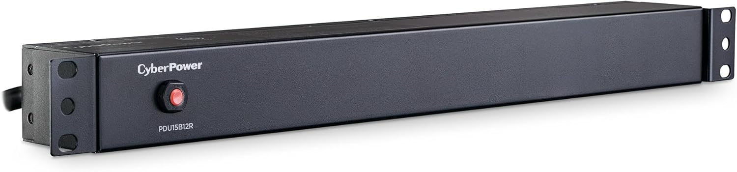 CyberPower PDU15B12R Basic PDU, 100-125V, 15A (Derated to 12A), 12 Outlets, 1U Rackmount