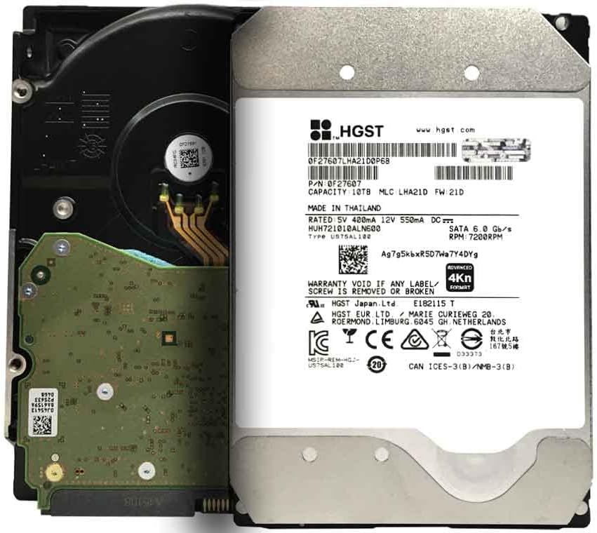 MDD HGST Ultrastar DC HC510, HUH721010ALN600 (0F27607), 10TB 7200 RPM 4Kn SATA 6Gb/s 256MB Cache 3.5-inch HDD, Helium Enterprise Hard Drive (Renewed)