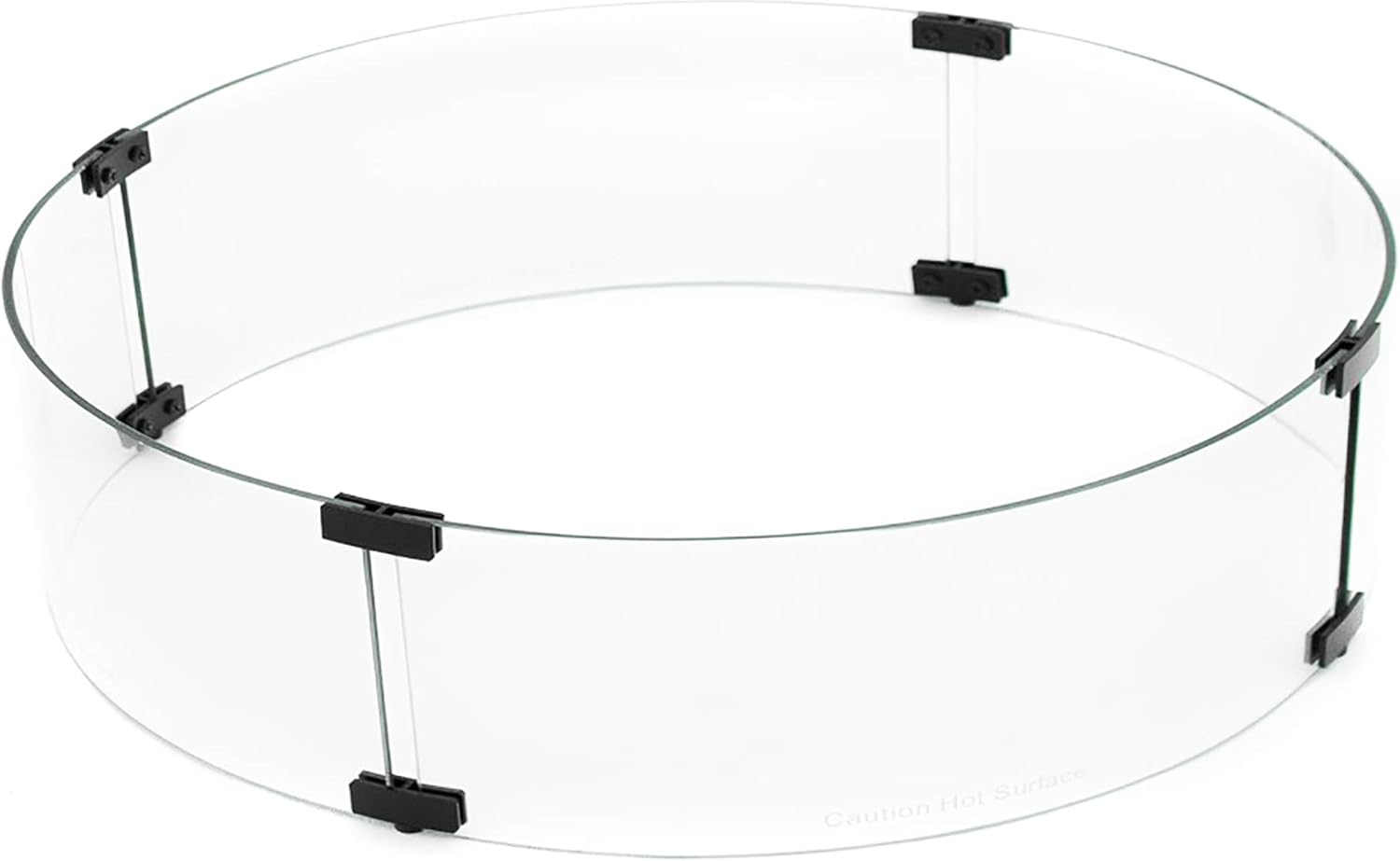Hiland 22'' Round Tempered Glass Wind Screen for Fire Pit Table, Glass Wind Guard, 6'' in Height, Hardware Included, Easy Assembly