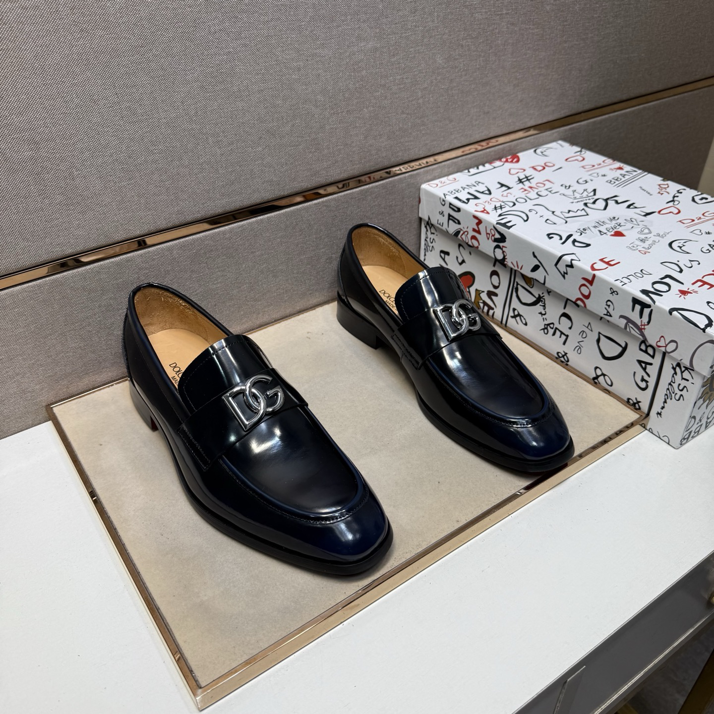 D&G men's leather shoes-102