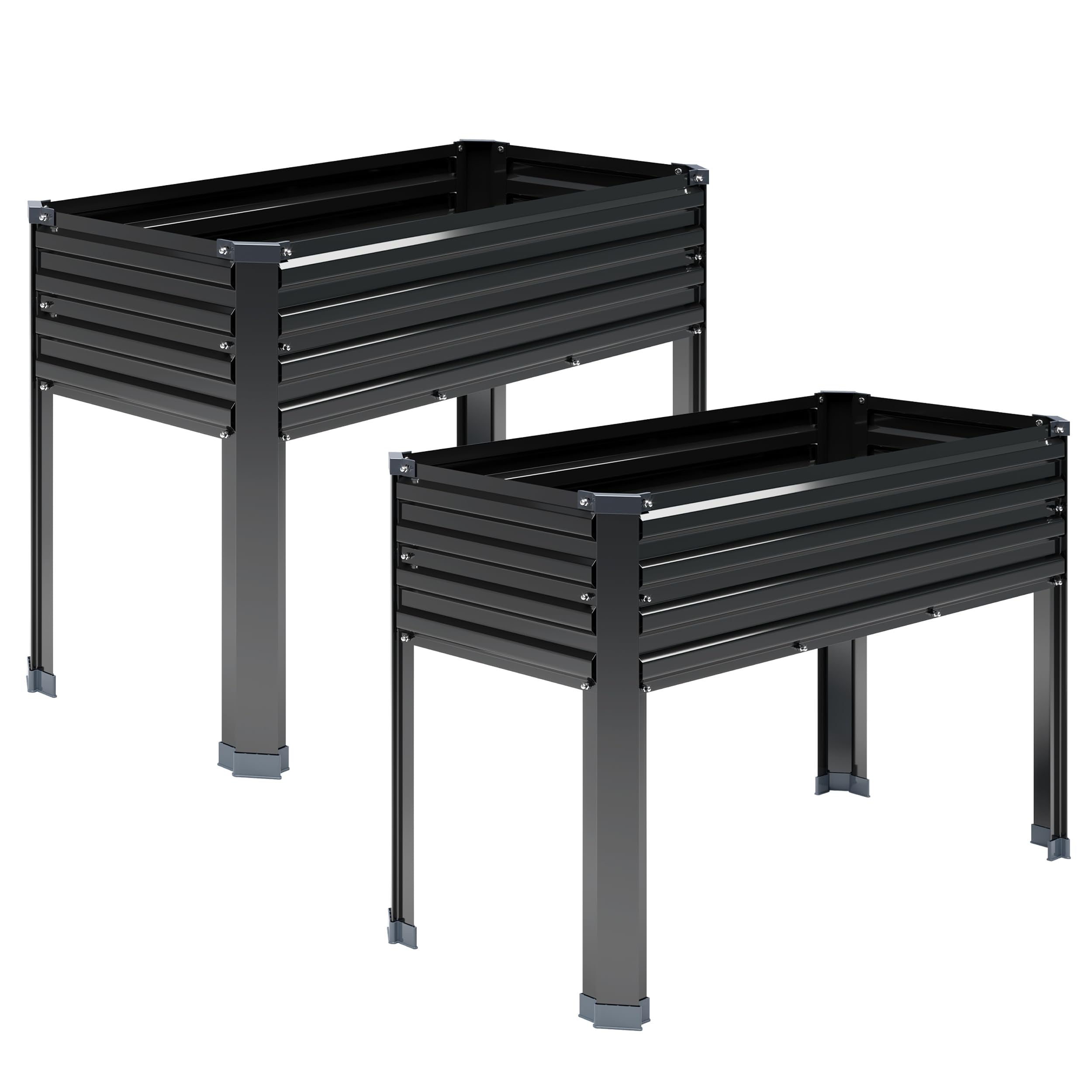 DIIYIV 2PCS Galvanized Elevated Garden Bed with Legs
