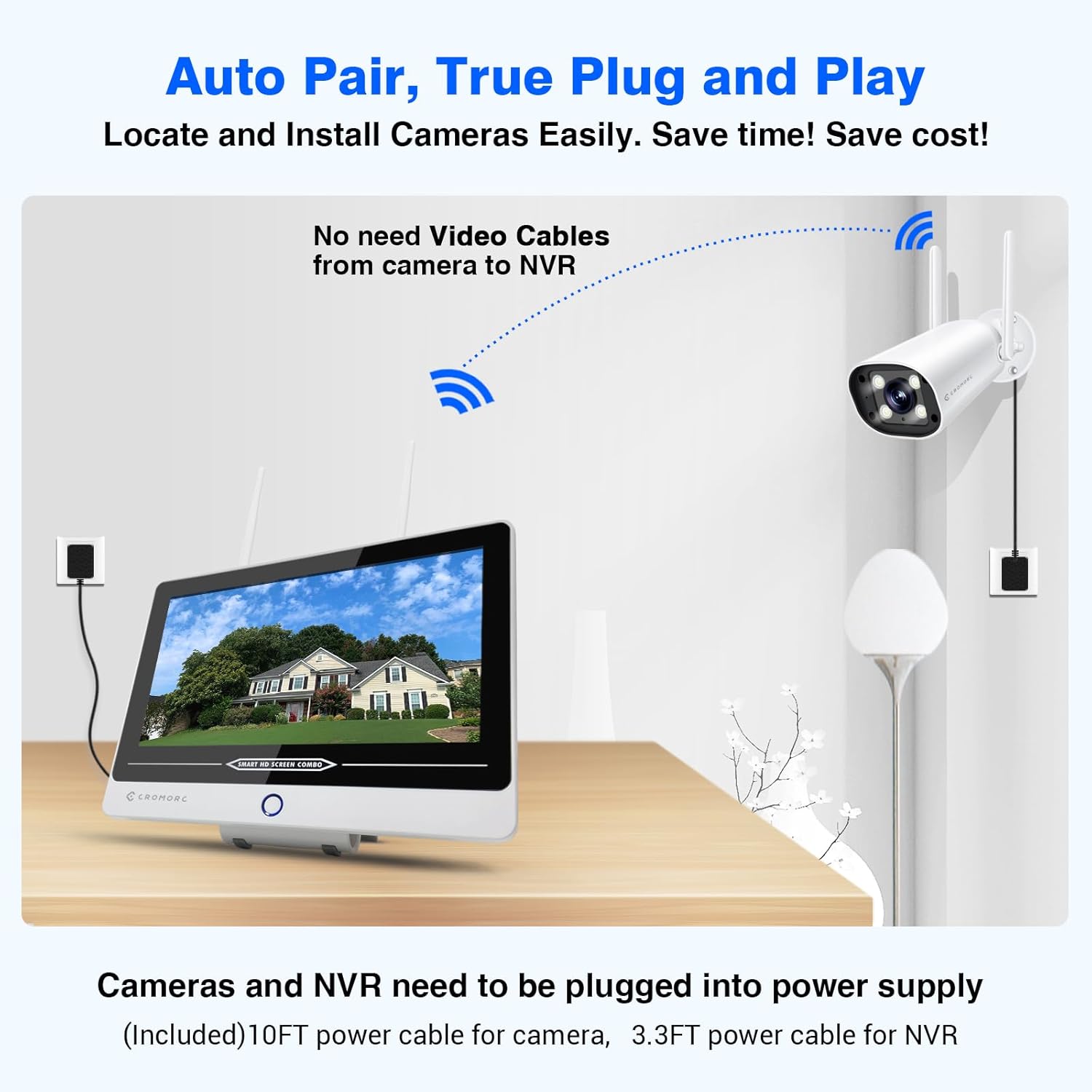 Wireless Security Camera System with 12