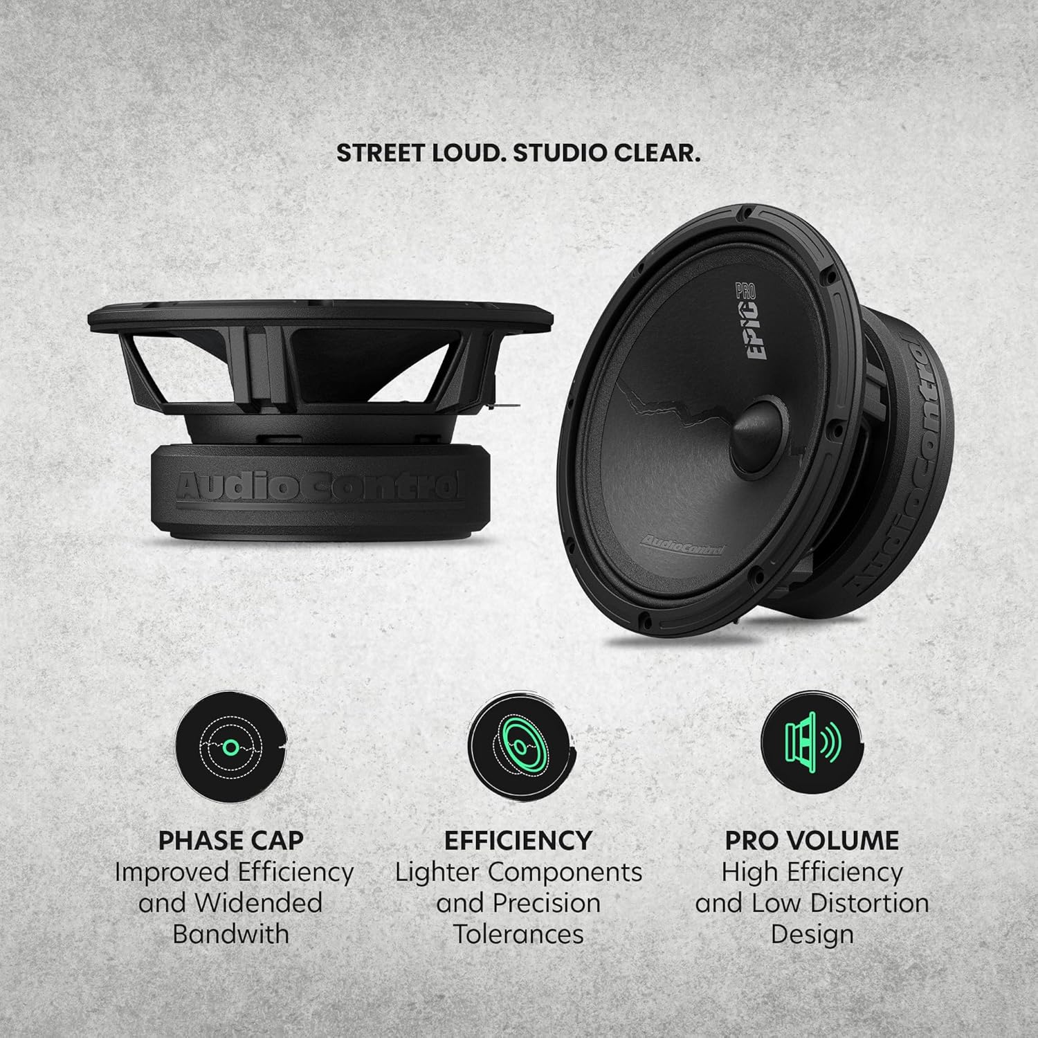AudioControl EPICPRO6X Epic PRO 6.5” Midrange Car Speakers Set (Pair), 300W Max, 4 Ohm, Rear or Front Door Speakers for Truck or Car Audio System, Pro Audio High SPL Component Speakers