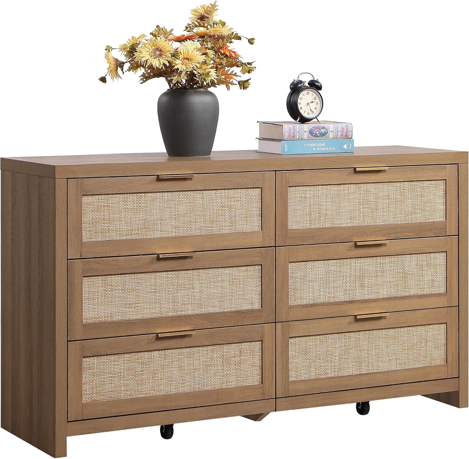 SICOTAS Rattan Dresser for Bedroom, 57