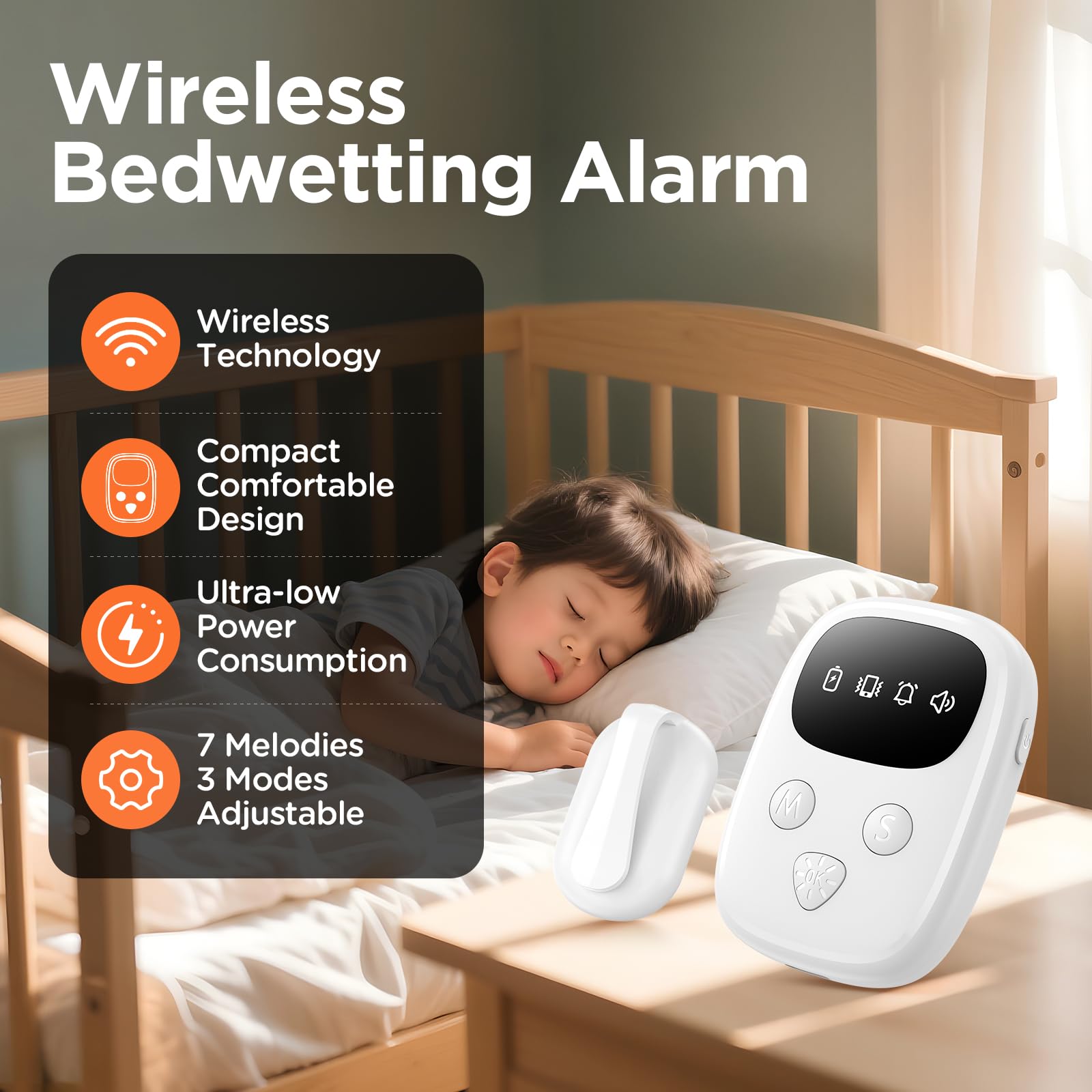 OVEVVE 2026 Wireless Bedwetting Alarm for Kids - Compact