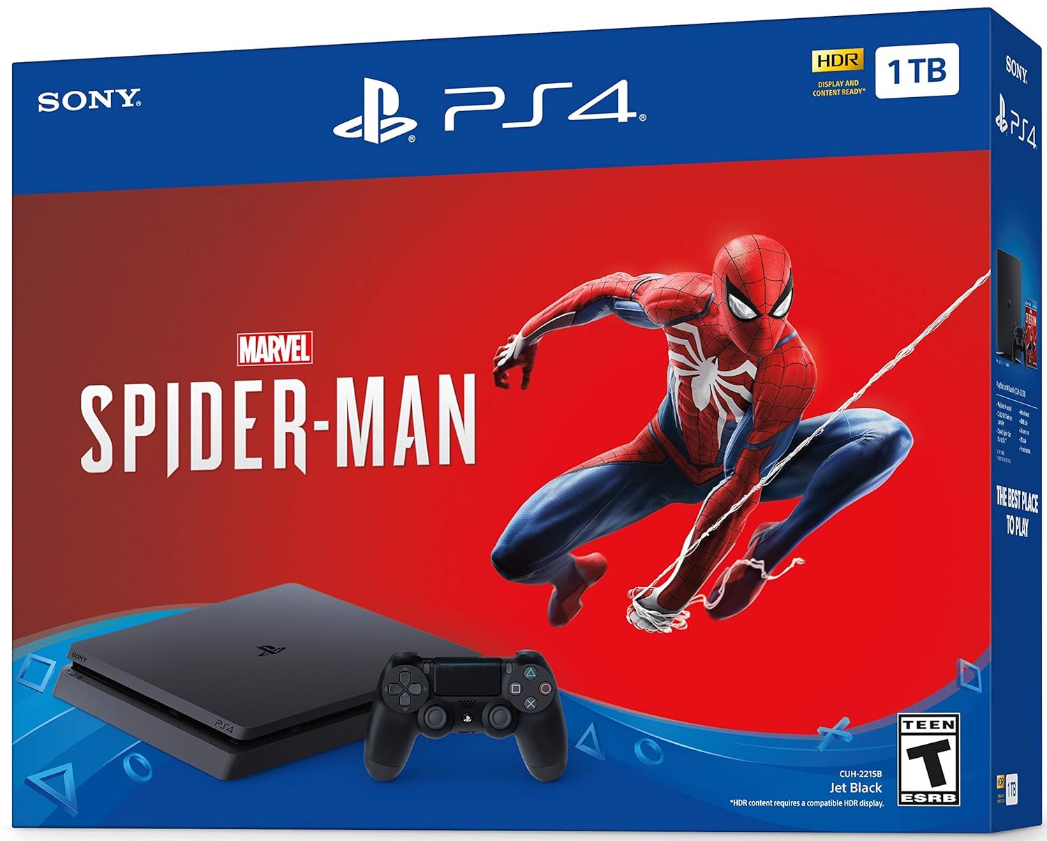 PlayStation 4 Slim 1TB Console - Marvels Spider-Man Bundle (Renewed)