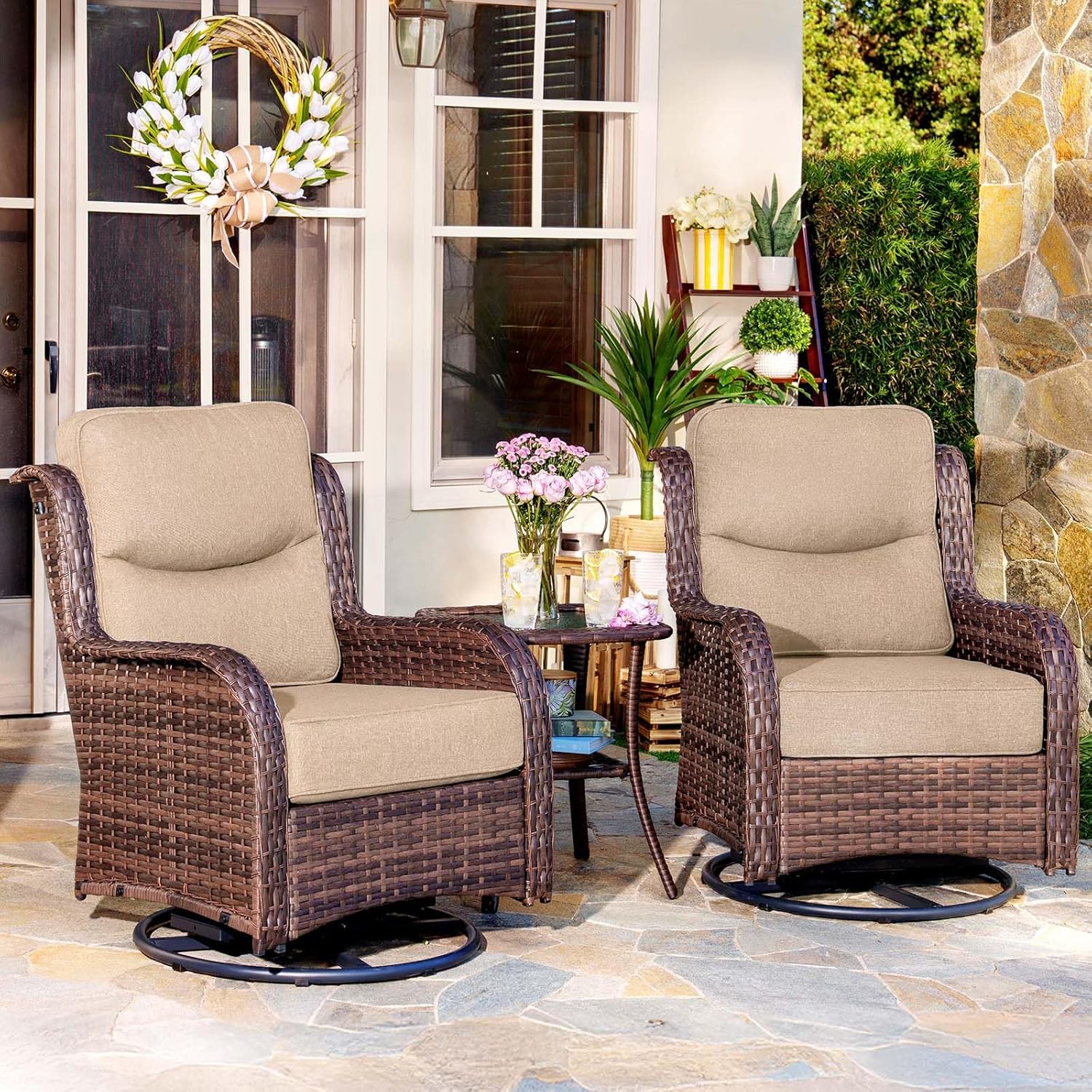 HILLGA 3-Piece Luxury Patio Furniture Set with 6