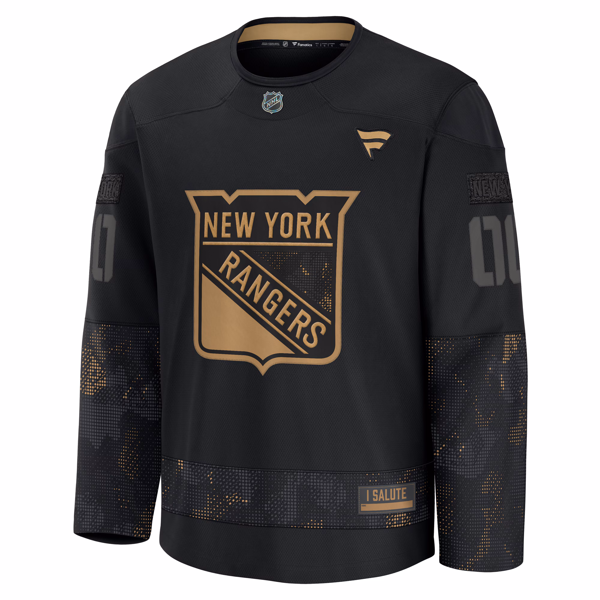 New York Rangers Fanatics 2024 Military Appreciation Custom Practice Jersey - Black