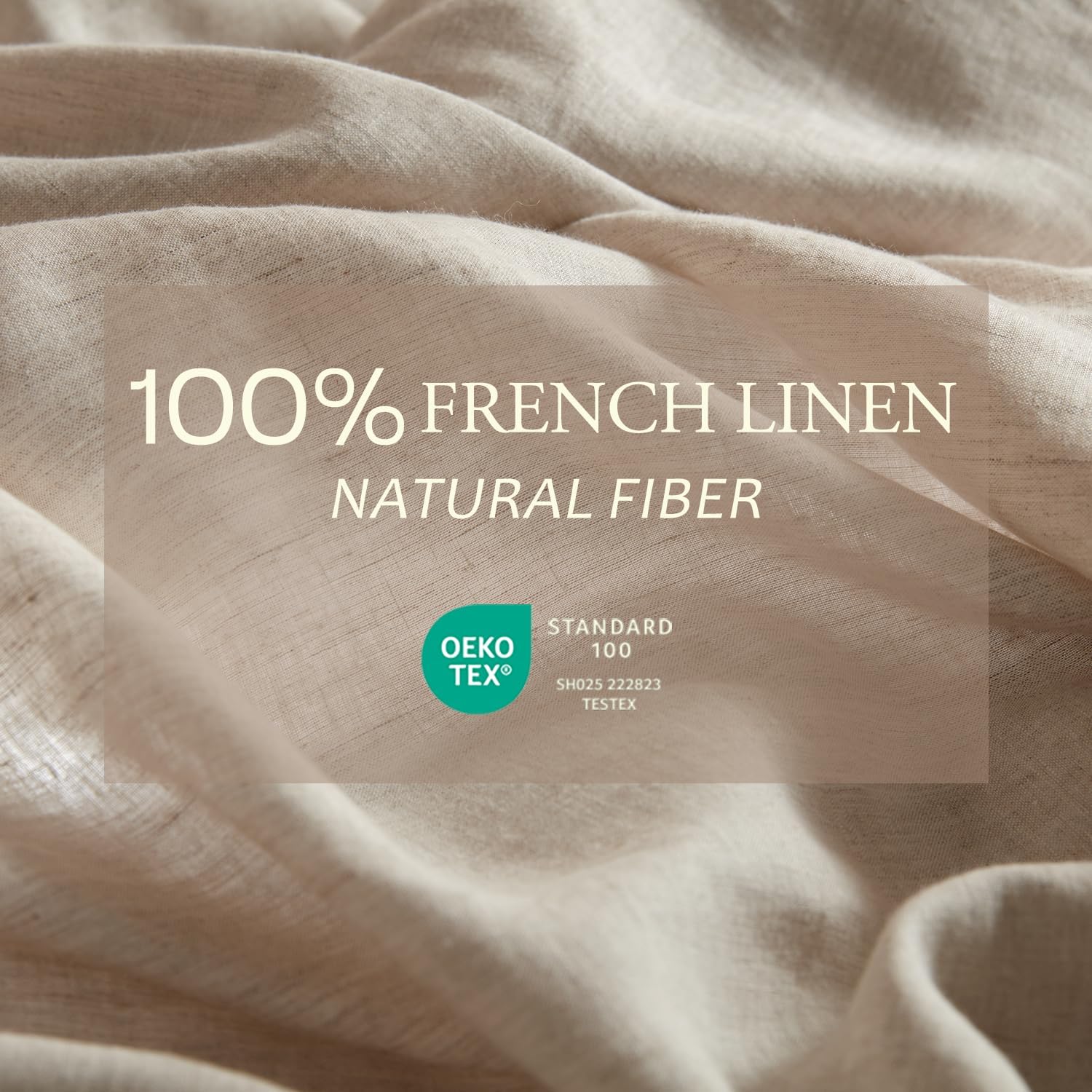 DAPU 100% Linen Duvet Cover Queen, Natural French Flax Breathable Duvet Cover 3 Pcs Set with Long Zipper Closure, Soft Lightweight Durable Linen Bedding for Hot Sleepers (Natural Linen, Queen)