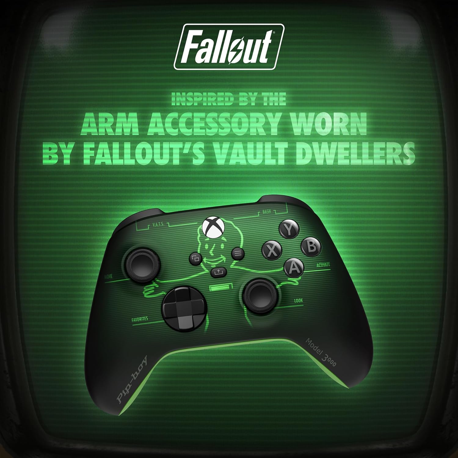 Xbox Wireless Gaming Controller | Fallout Pip-Boy Edition | Console, PC, & Android | Textured Grip | Wireless, Bluetooth, USB-C Connectivity