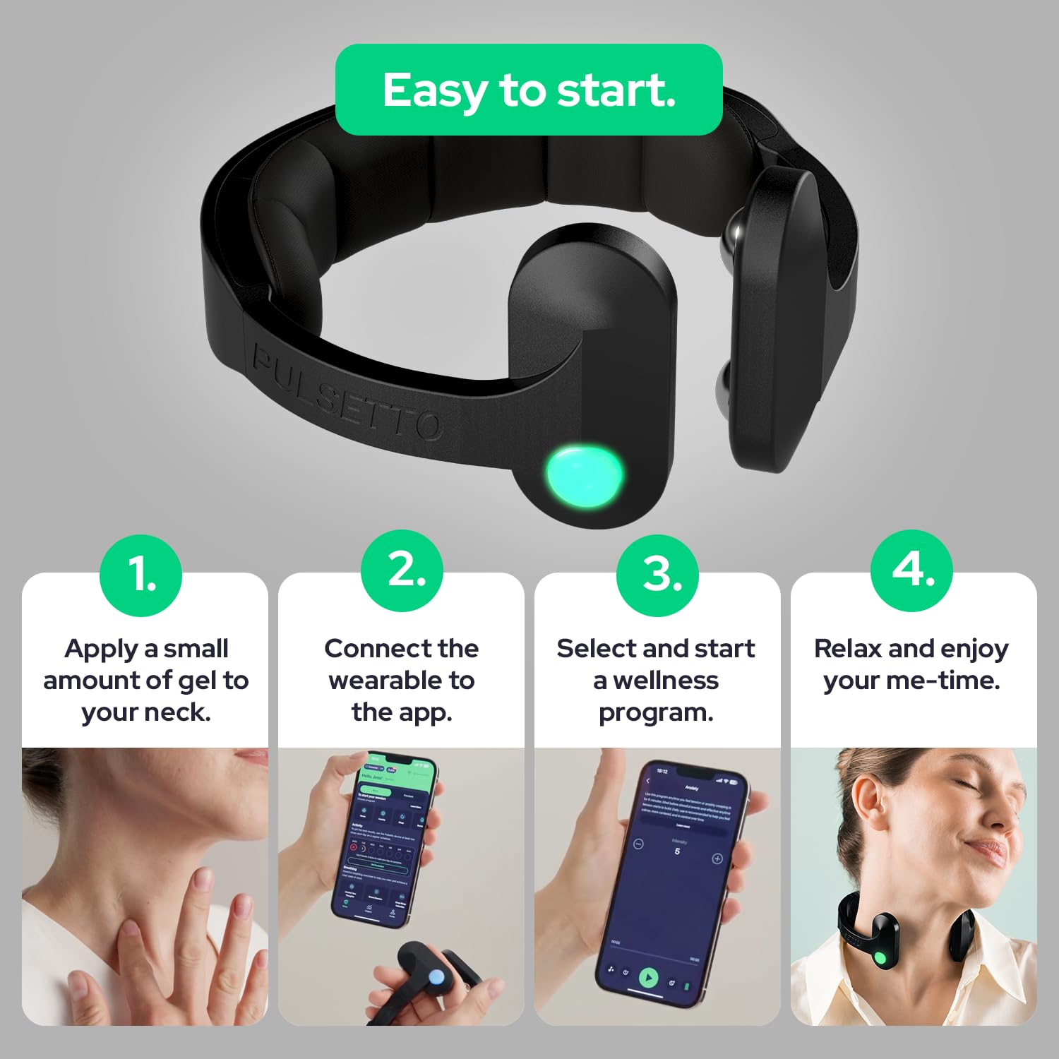 PULSETTO FIT (V2) Wellness Wearable - Relaxation & Sleep Device