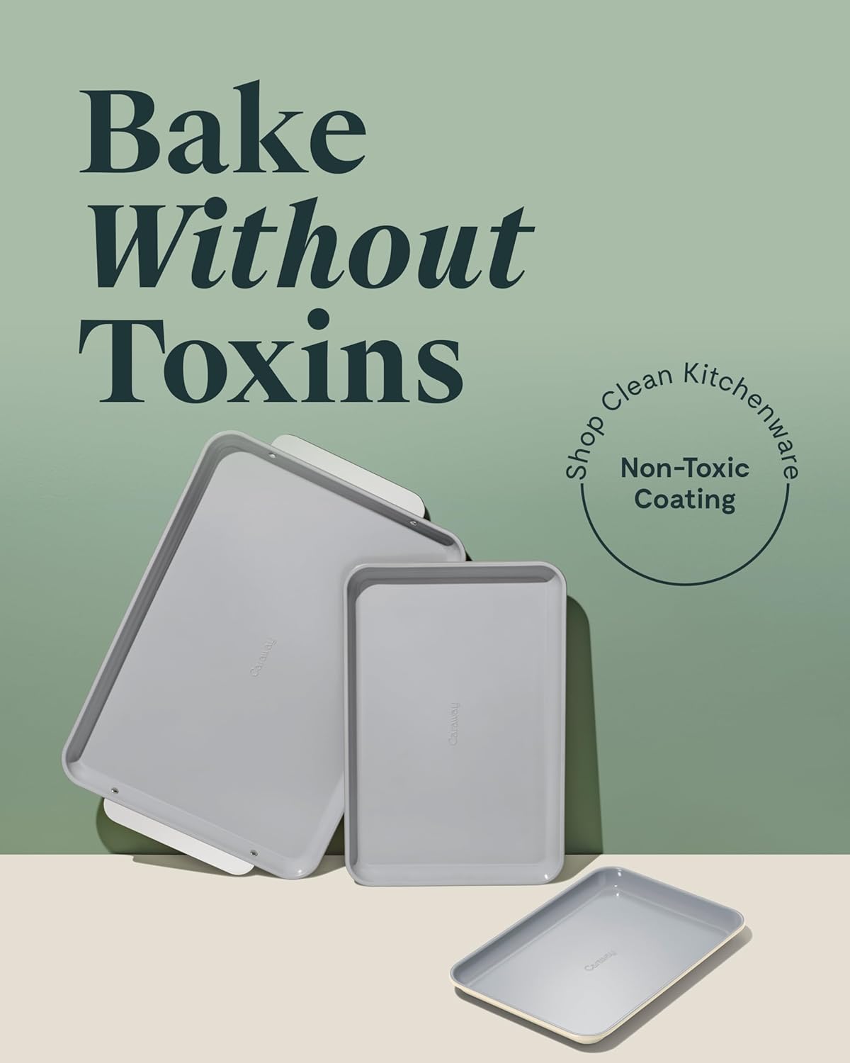 Caraway Non-Stick Ceramic Baking Sheet Trio - Naturally Slick Ceramic Coating - Non-Toxic, PTFE & PFOA Free - 18 x 13