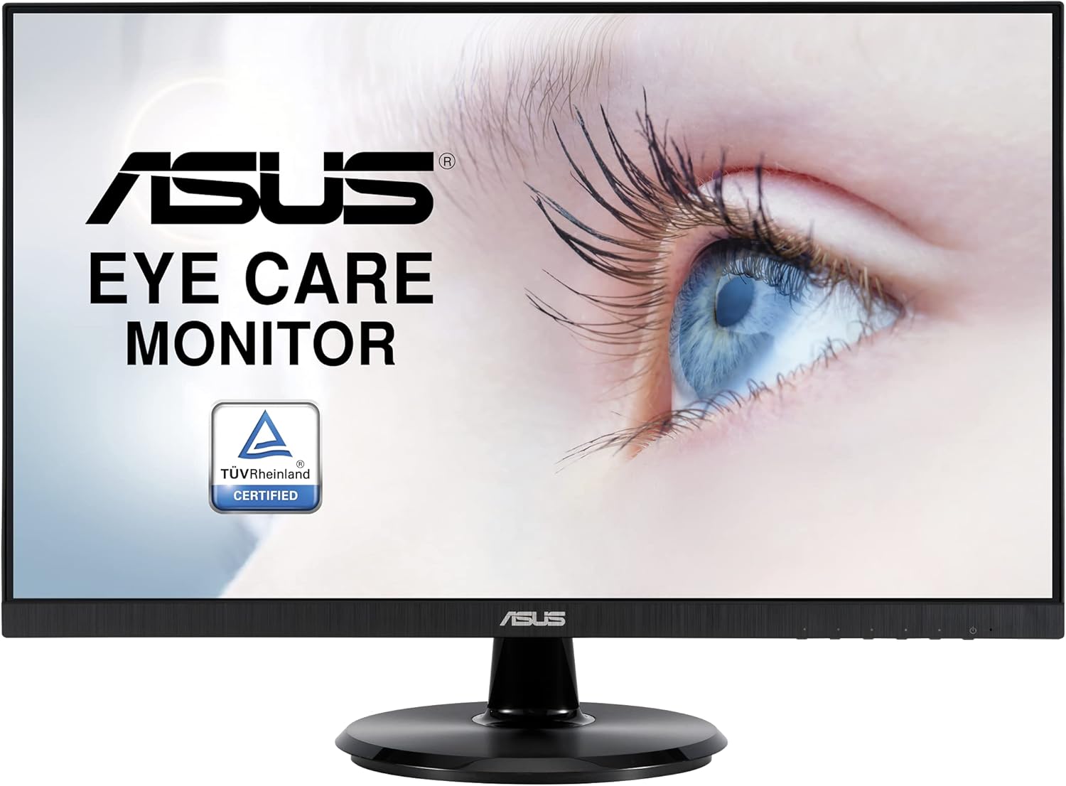 ASUS 24-Inch Desktop Monitor - 1080P Full HD, 75Hz, IPS, Adaptive-Sync/FreeSync, Eye Care, HDMI DisplayPort VGA, Frameless, VESA Wall Mountable - VA24DQ