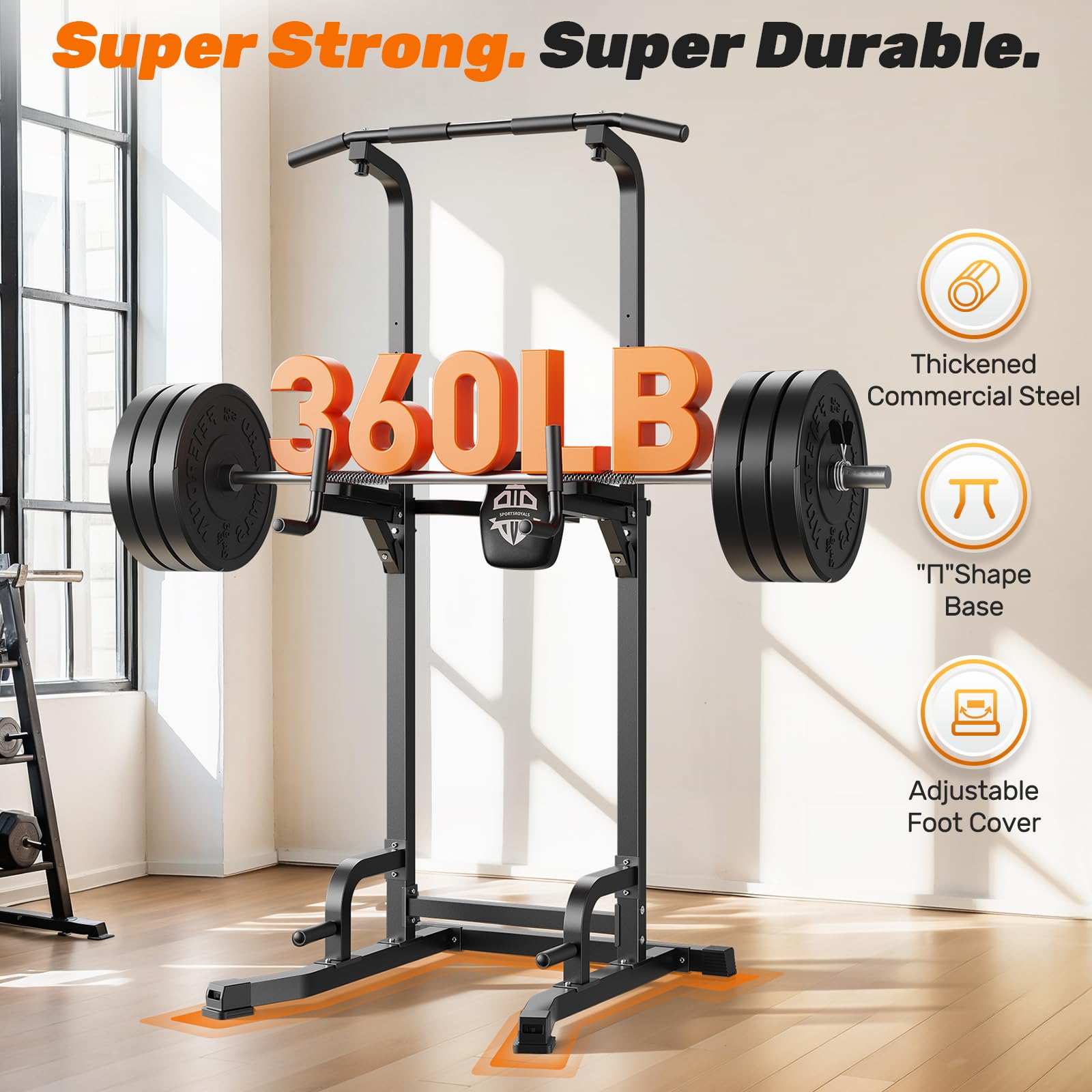 SPORTSROYALS Power Tower Pull Up Bar Station for Home Gym