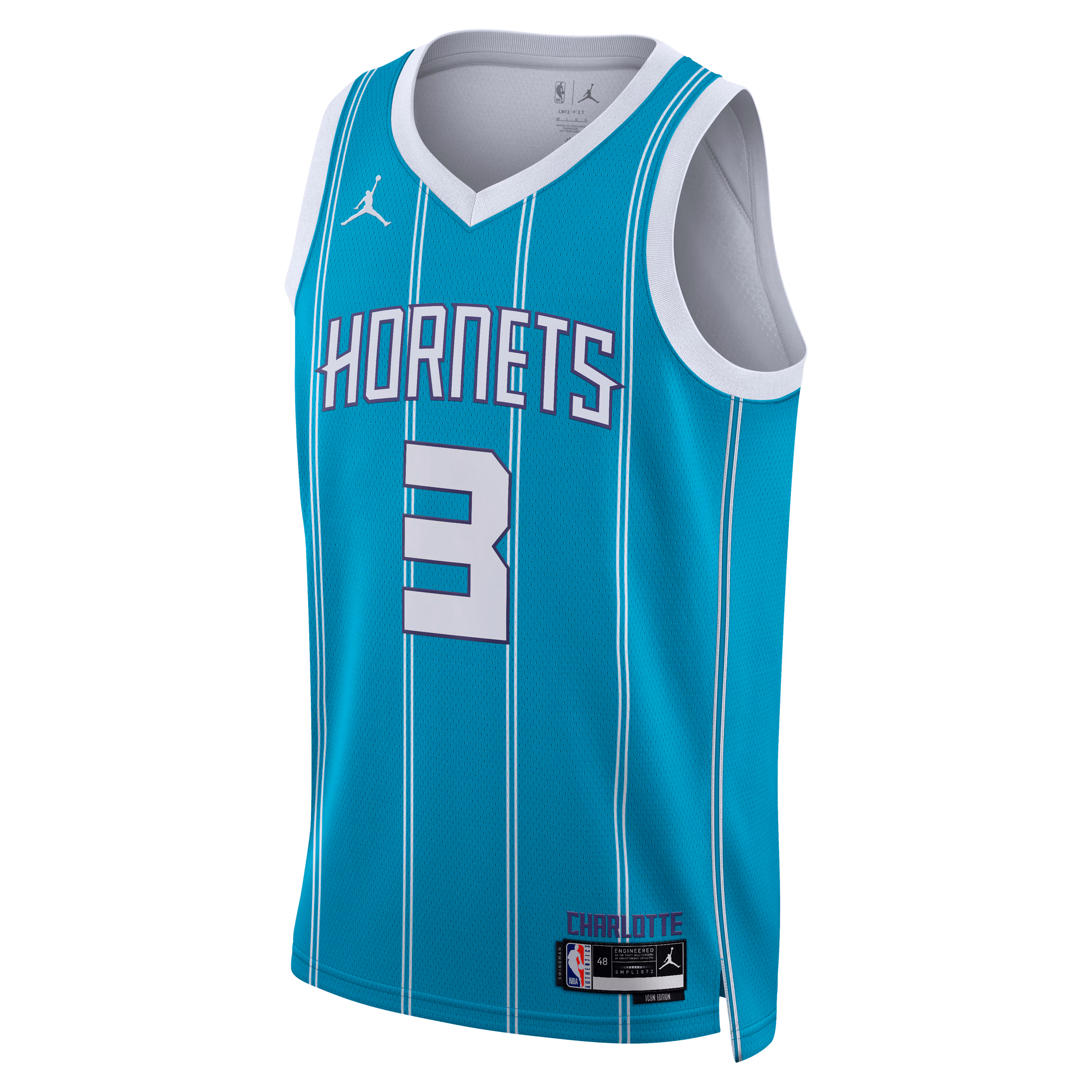 Coby White Charlotte Hornets Jordan Brand Unisex Swingman Jersey - Icon Edition - Teal